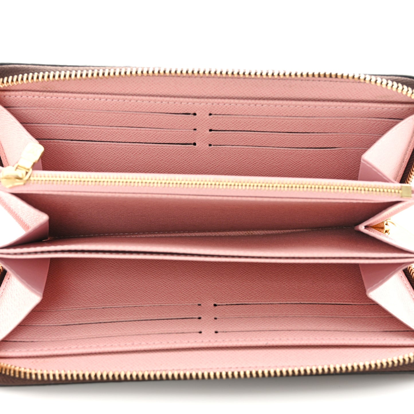Damier Ebene Zippy Wallet Rose Ballerine