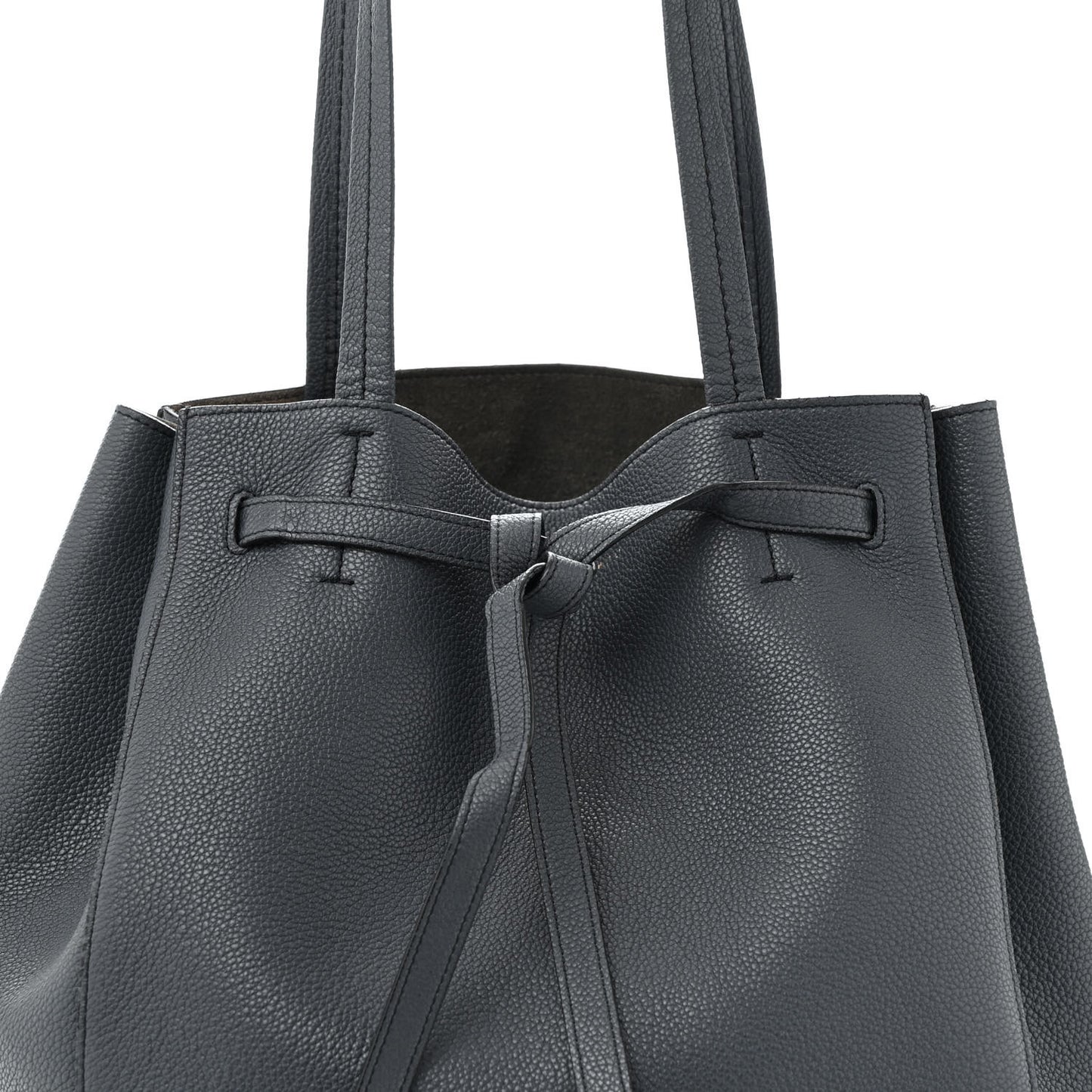 Soft Grained Calfskin Small Belt Cabas Phantom Slate