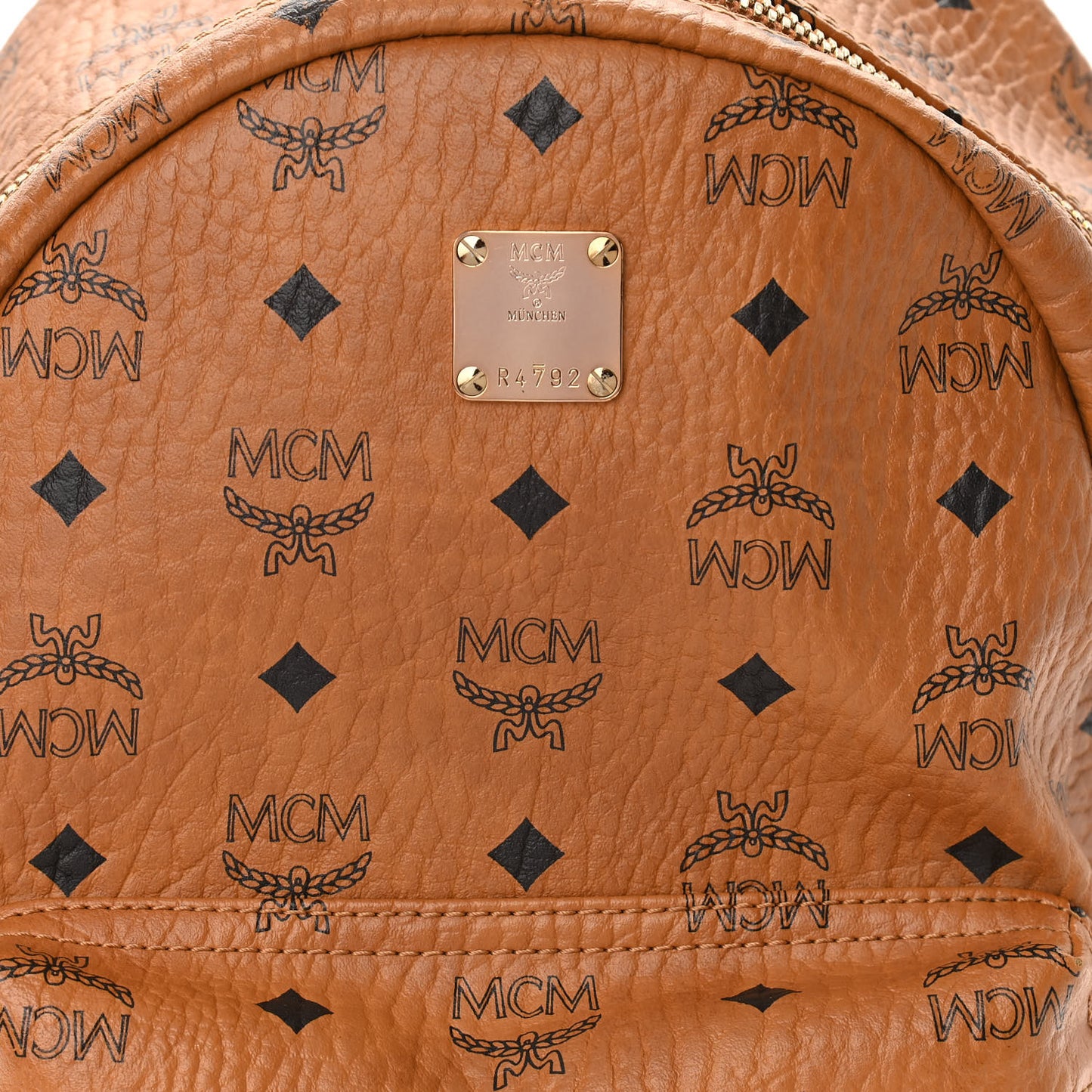 Visetos Small Side Stud Stark Backpack Cognac