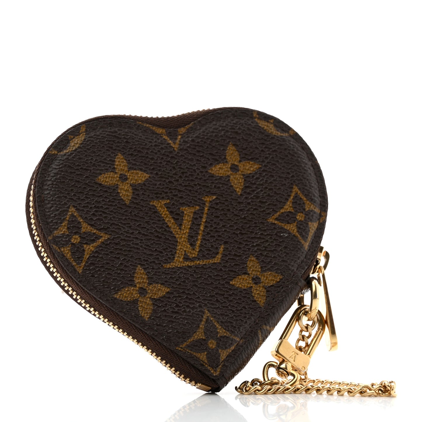 Monogram Leopard Coeur Heart Coin Purse Blanc Corail