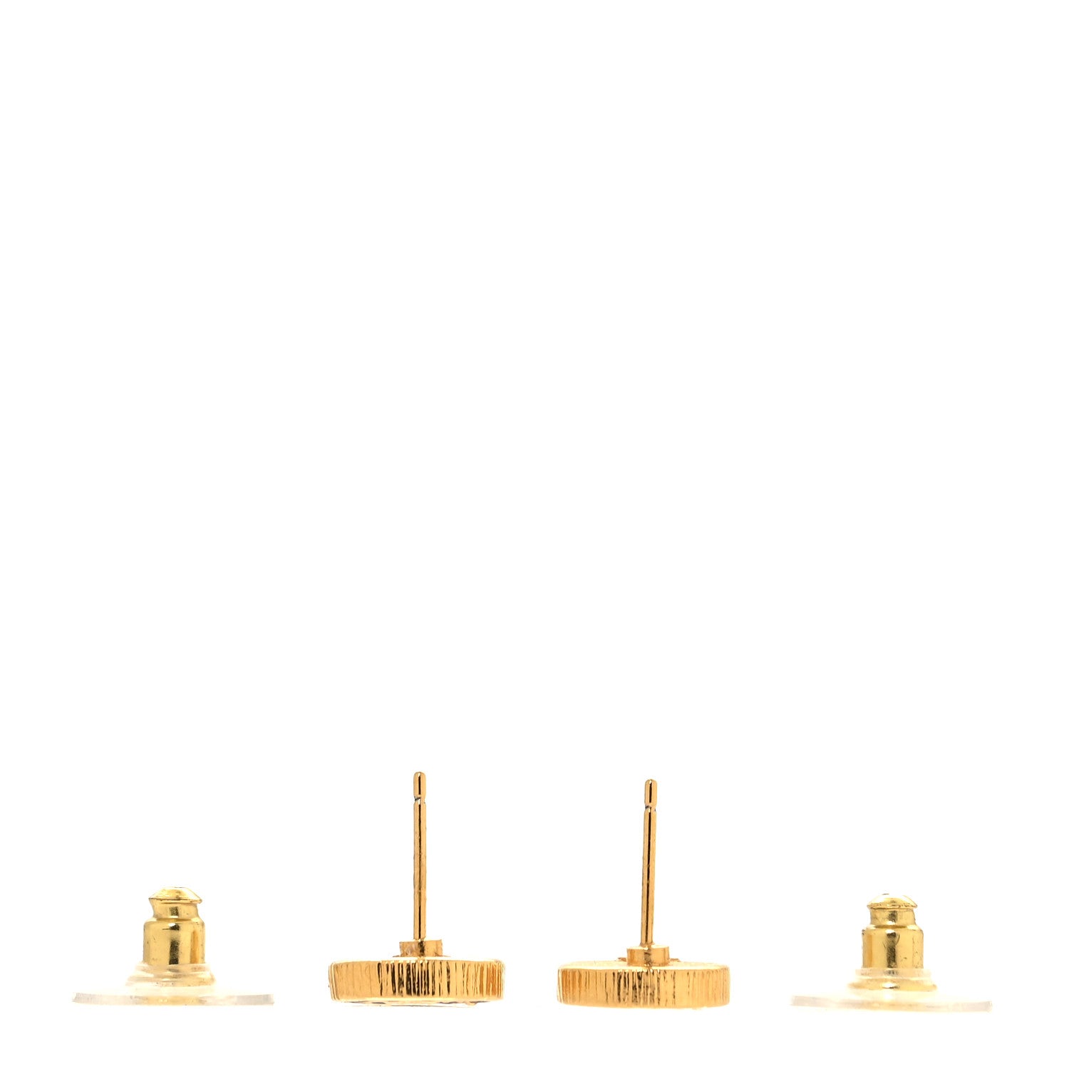 Chanel Metal Enamel CC Round Earrings Gold Black 3 of 5
