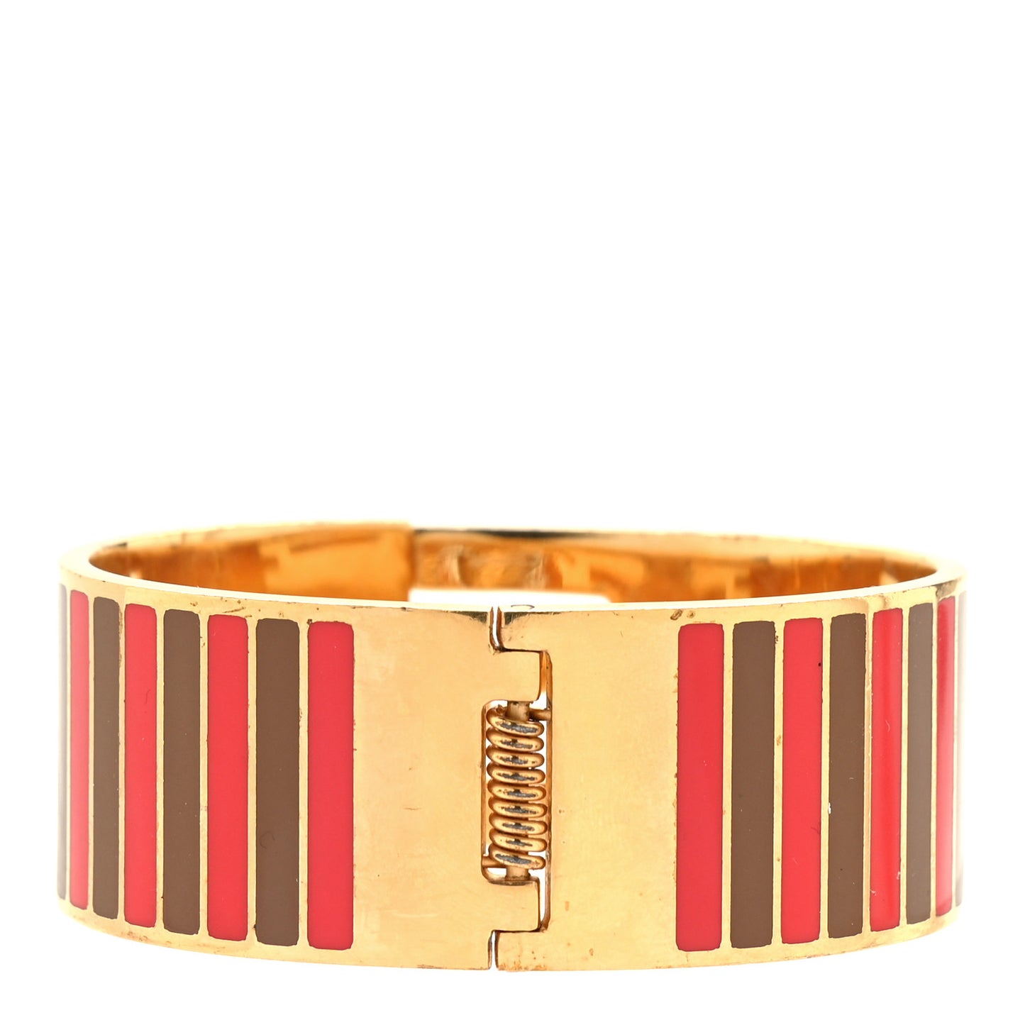 Enamel Fendista Medium Bracelet Gold Brown Rosso