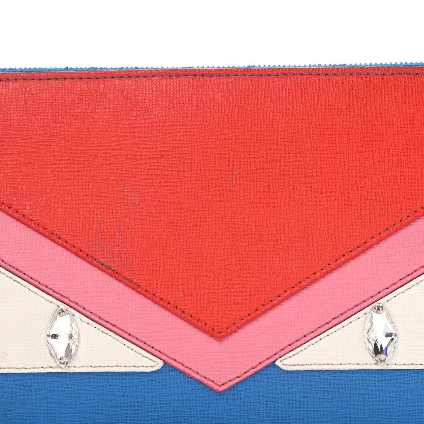 Vitello Elite Crystal Eye Monster Zip Pouch Royal Blue Papavero Multicolor