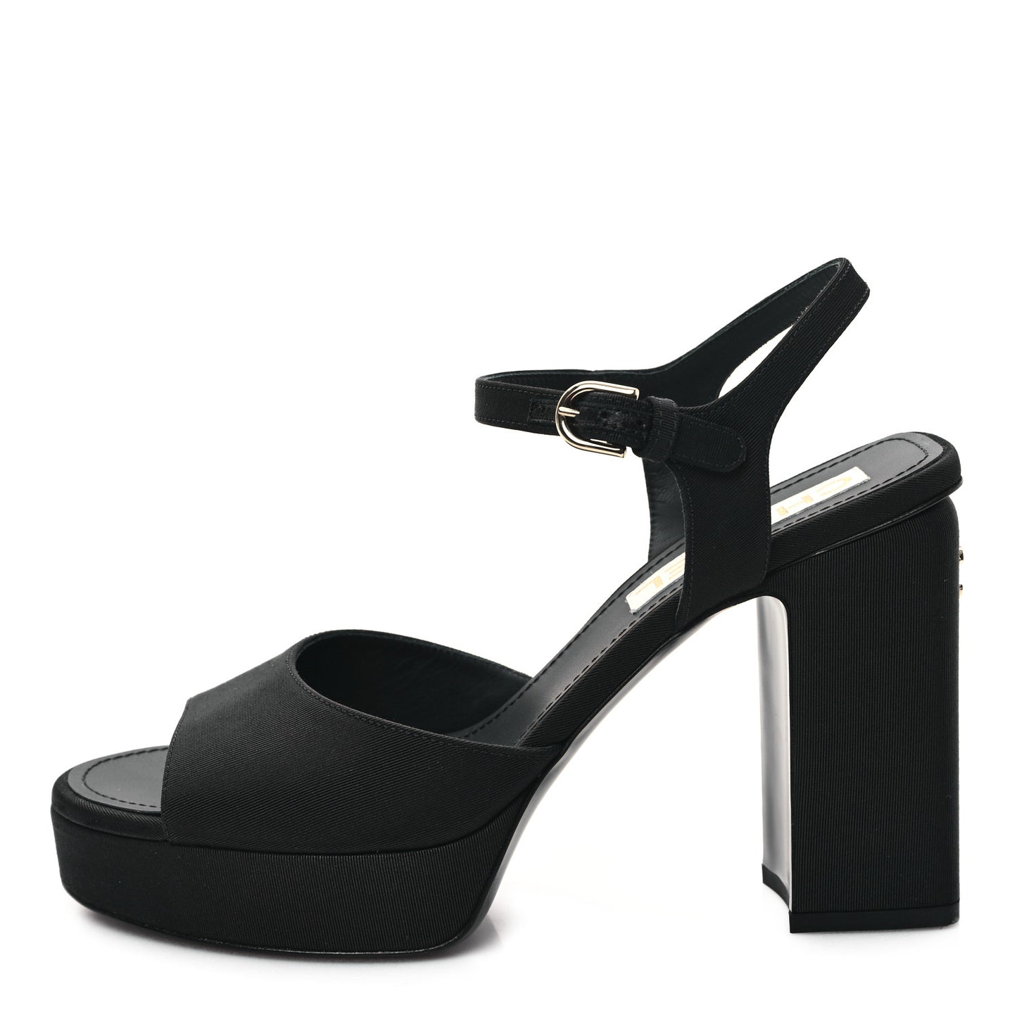 Grosgrain Platform Sandals 39 Black
