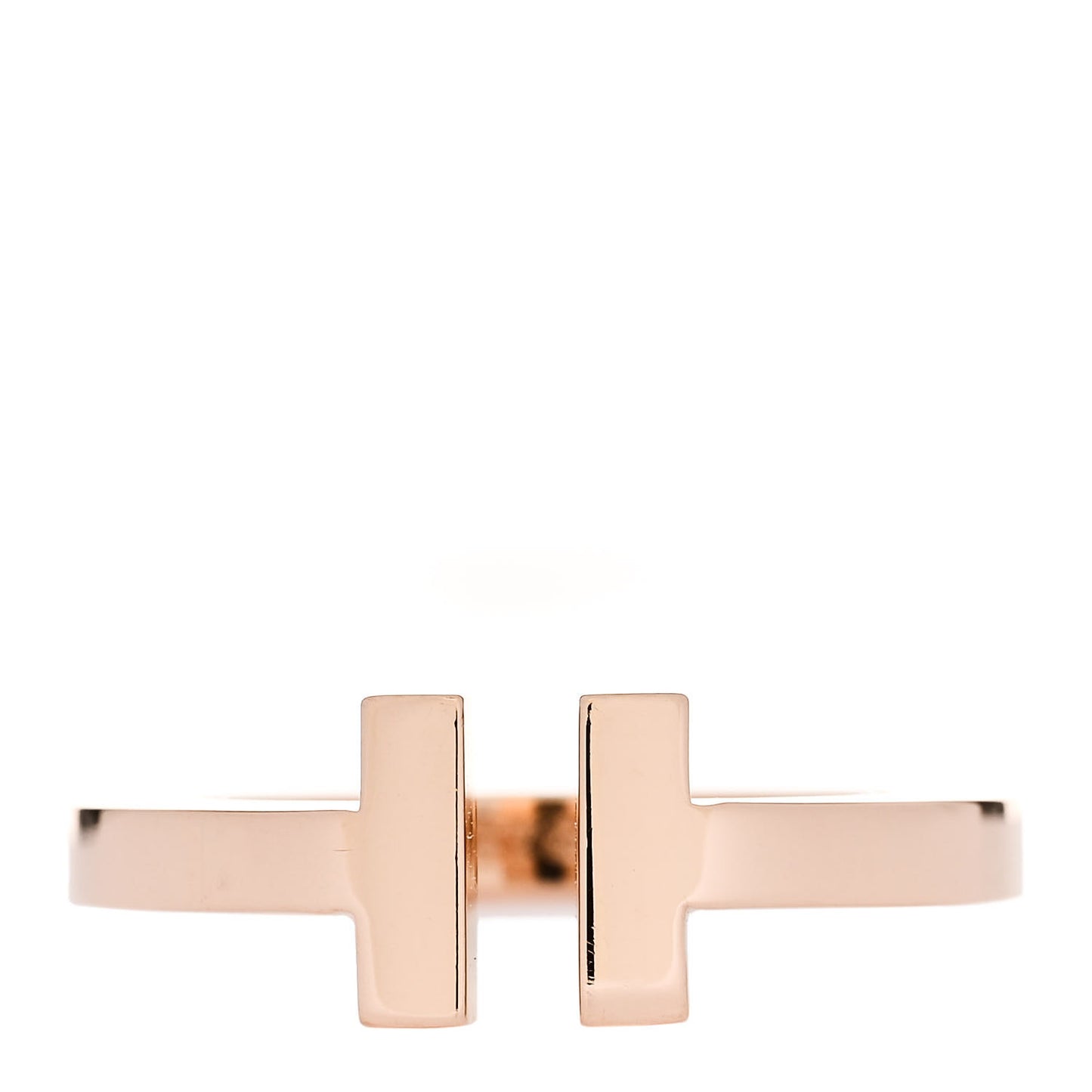 18K Rose Gold T Square Ring 54 7