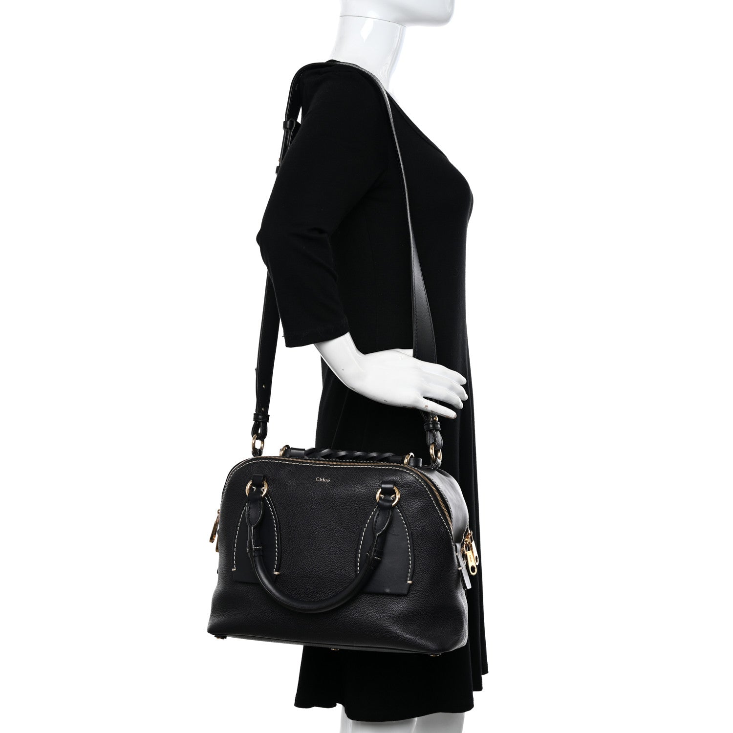 Chloe Calfskin Medium Daria Full Blue 2 of 11