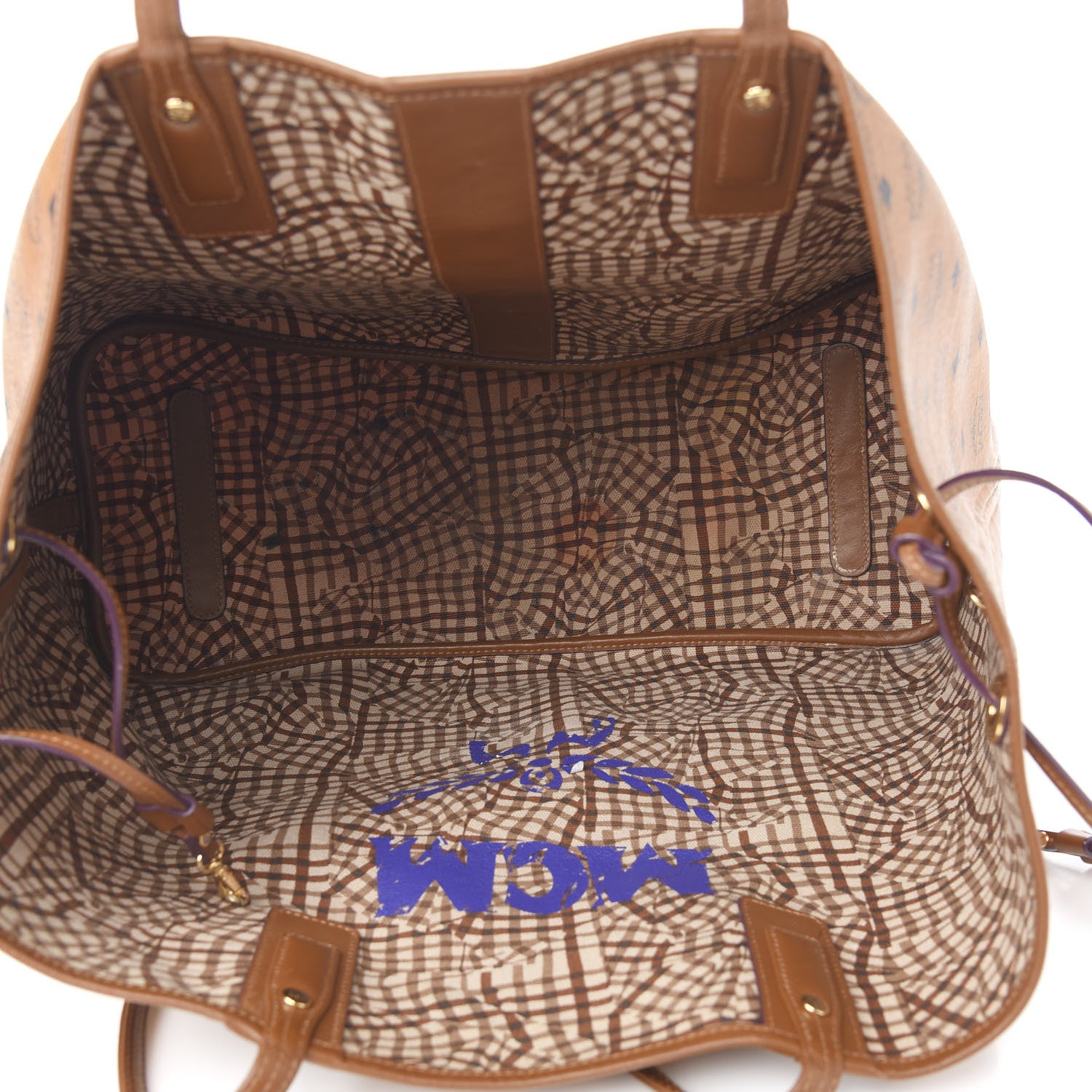 MCM Visetos Large Liz Reversible Shopper Tote Cognac 7 of 16