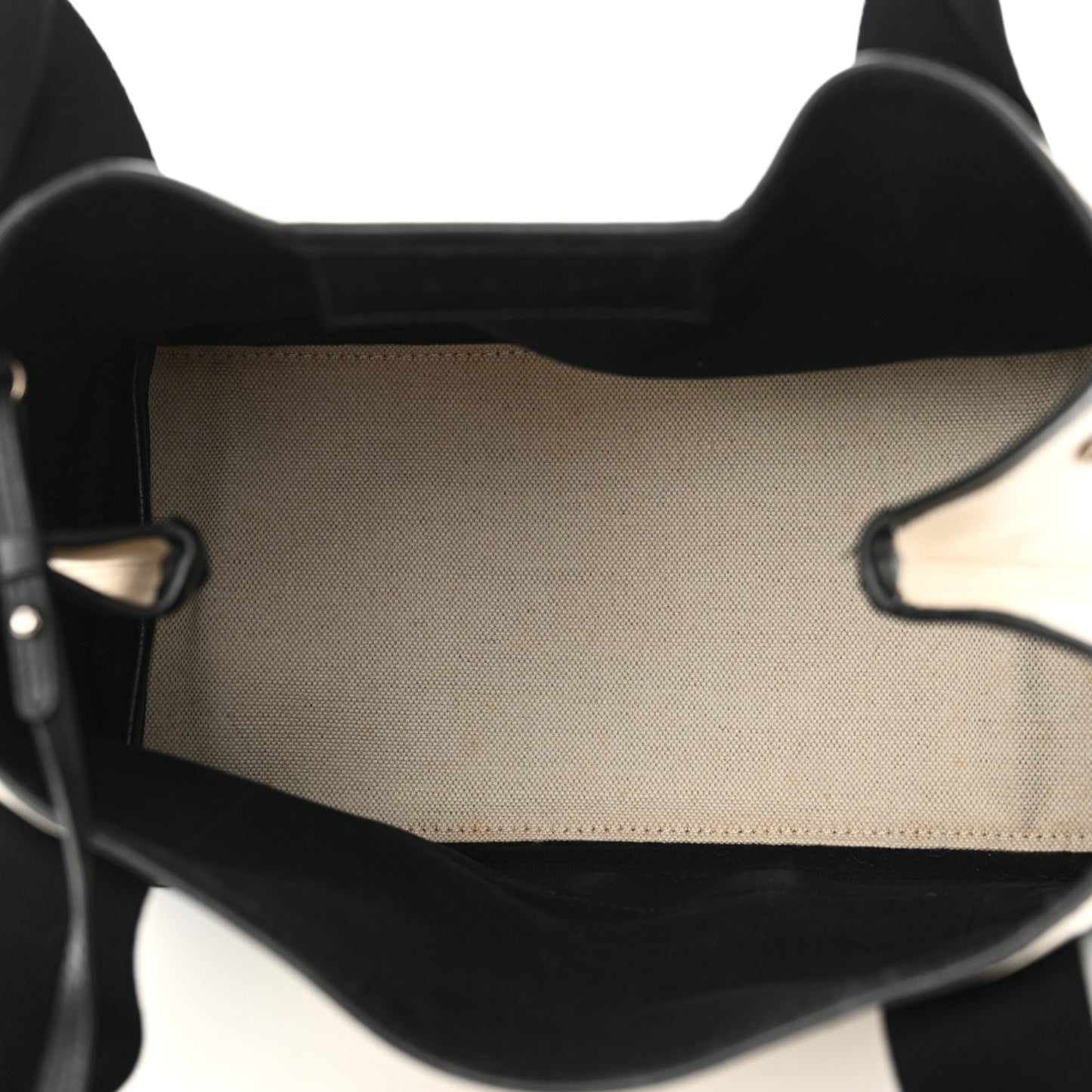 Cotton Canvas Satin Calfskin S Navy Cabas Natural Black