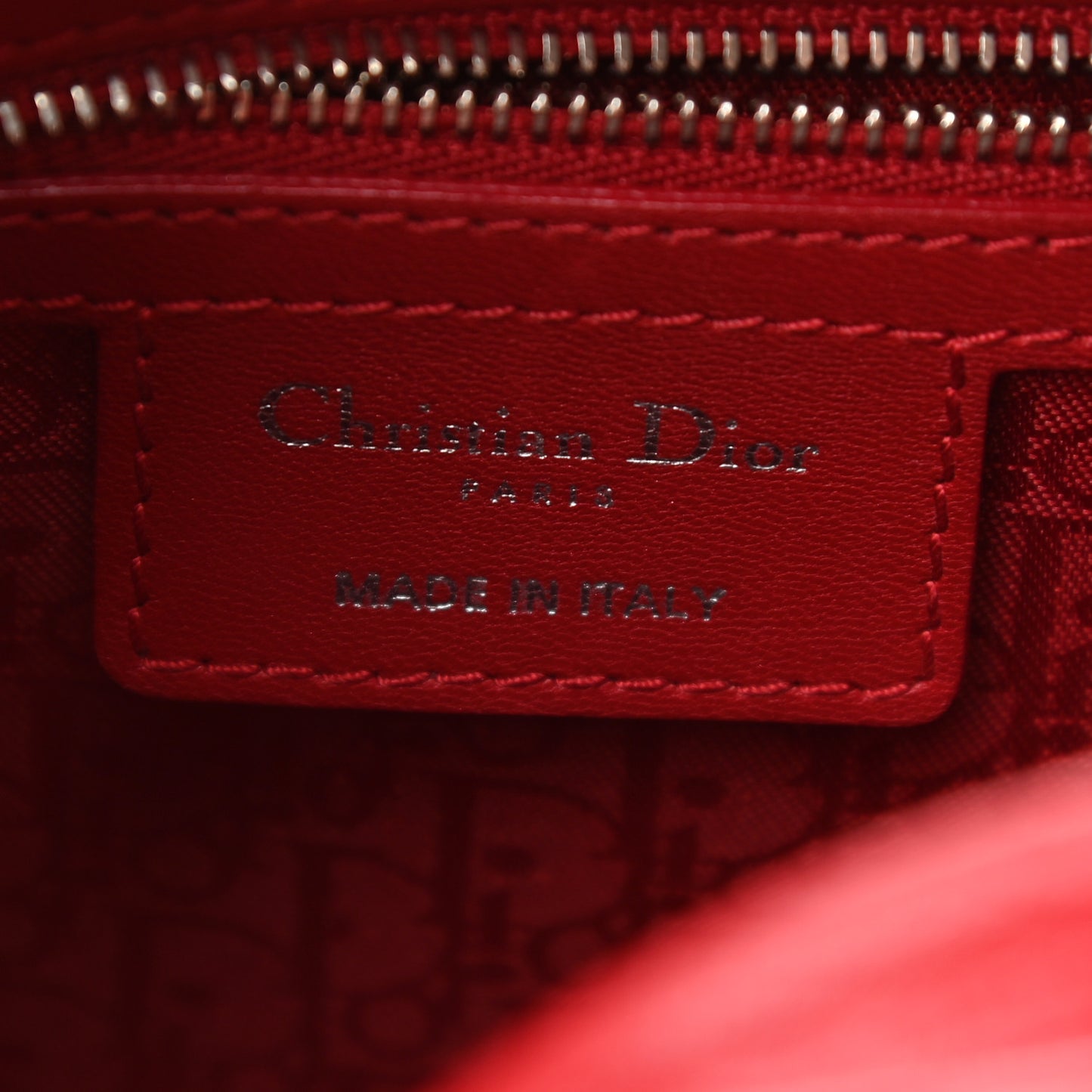 Lambskin Cannage Medium Lady Dior Red