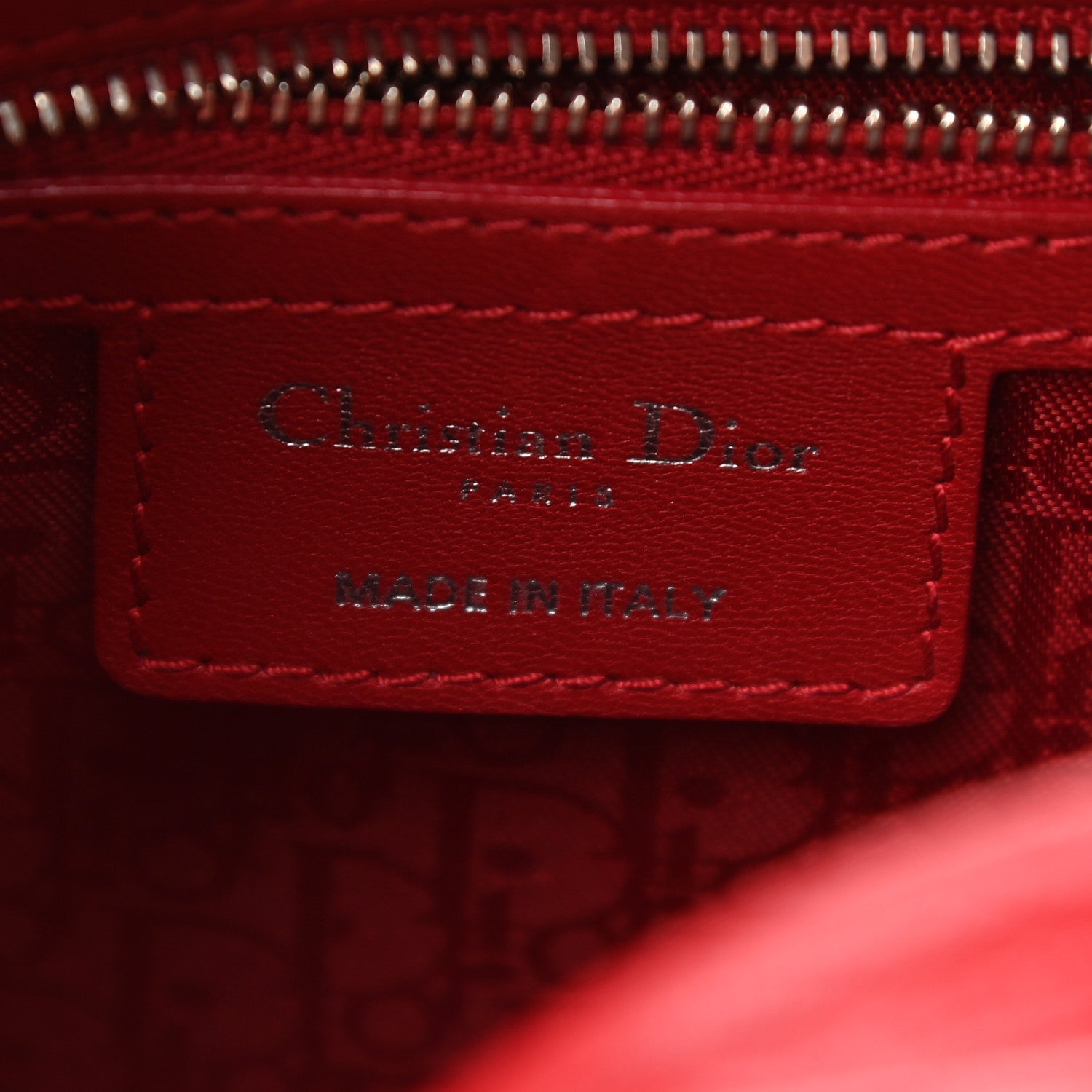 Christian Dior Lambskin Cannage Medium Lady Dior Red 6 of 9