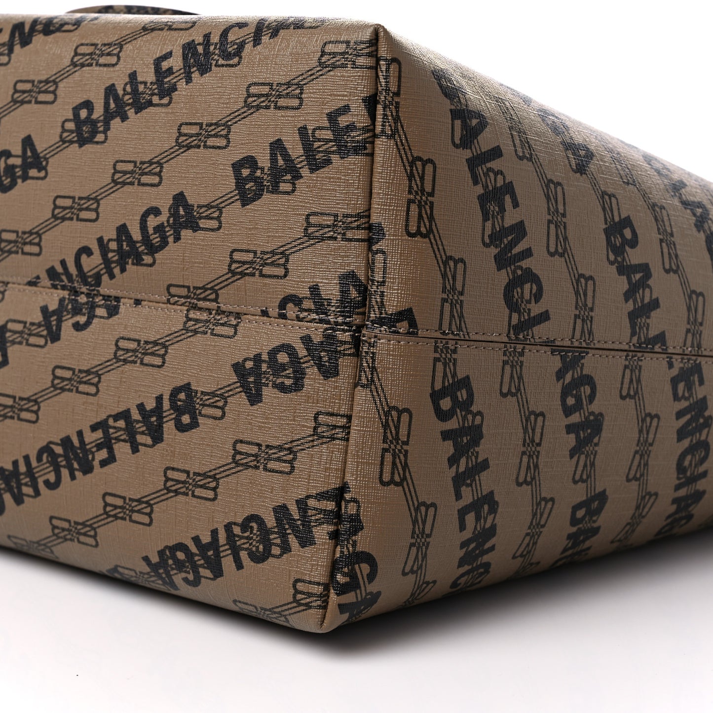 Coated Canvas BB Monogram Allover Logo Signature Tote Beige Brown Black