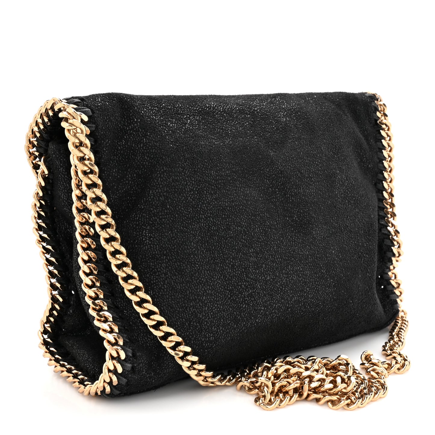 Shaggy Deer Mini Falabella Fold Over Tote Black