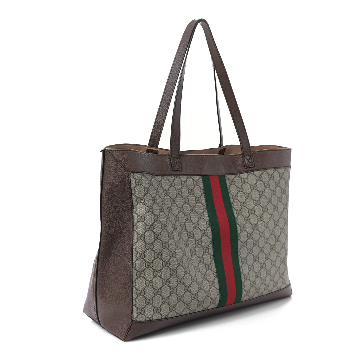GG Supreme Monogram Web Ophidia Tote Brown
