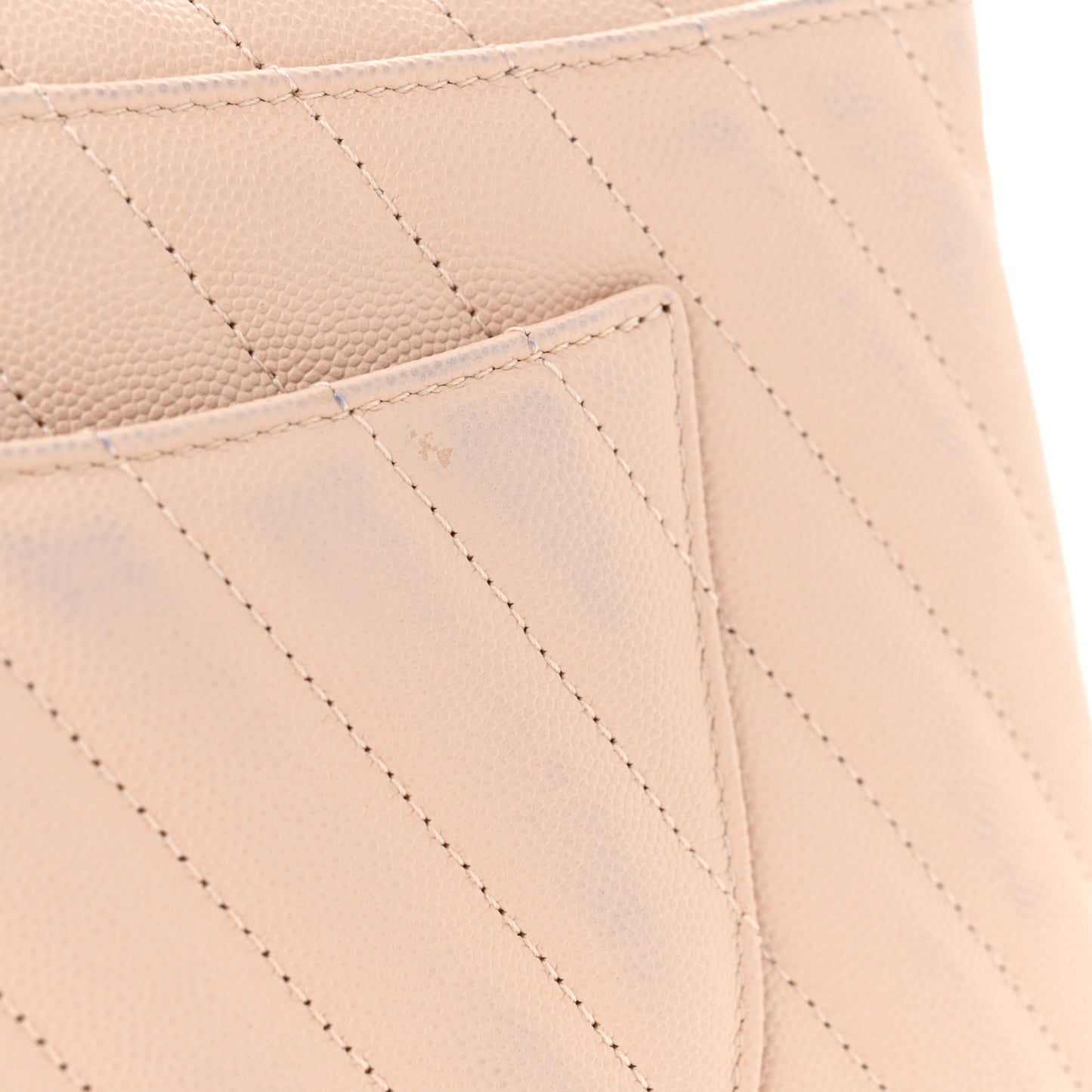 Lizard Embossed Caviar Chevron Quilted Small Coco Handle Flap Beige