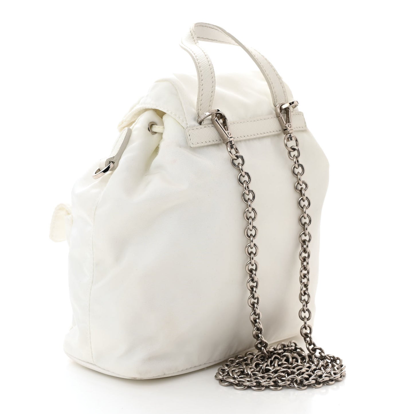 Nylon Vela Mini Crossbody Backpack White