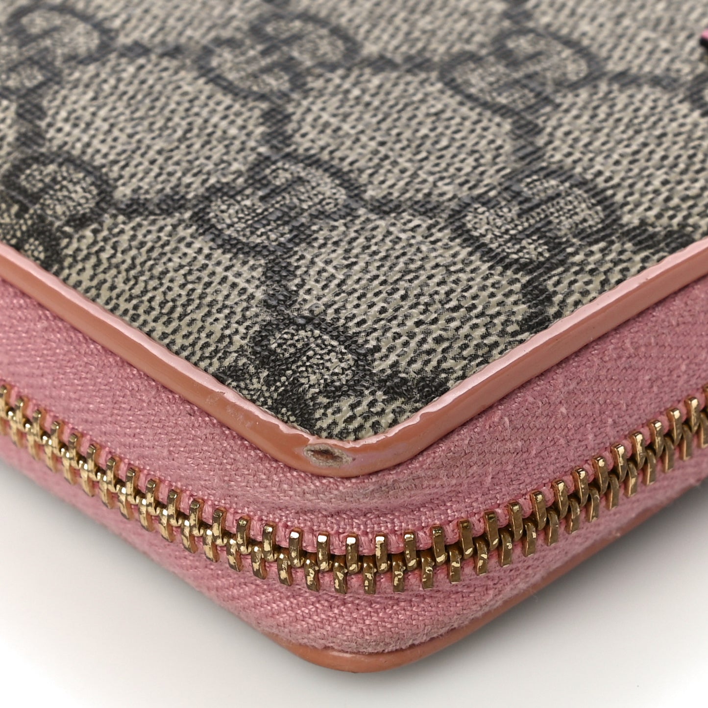 Monogram Bow Zip Around Wallet Pink