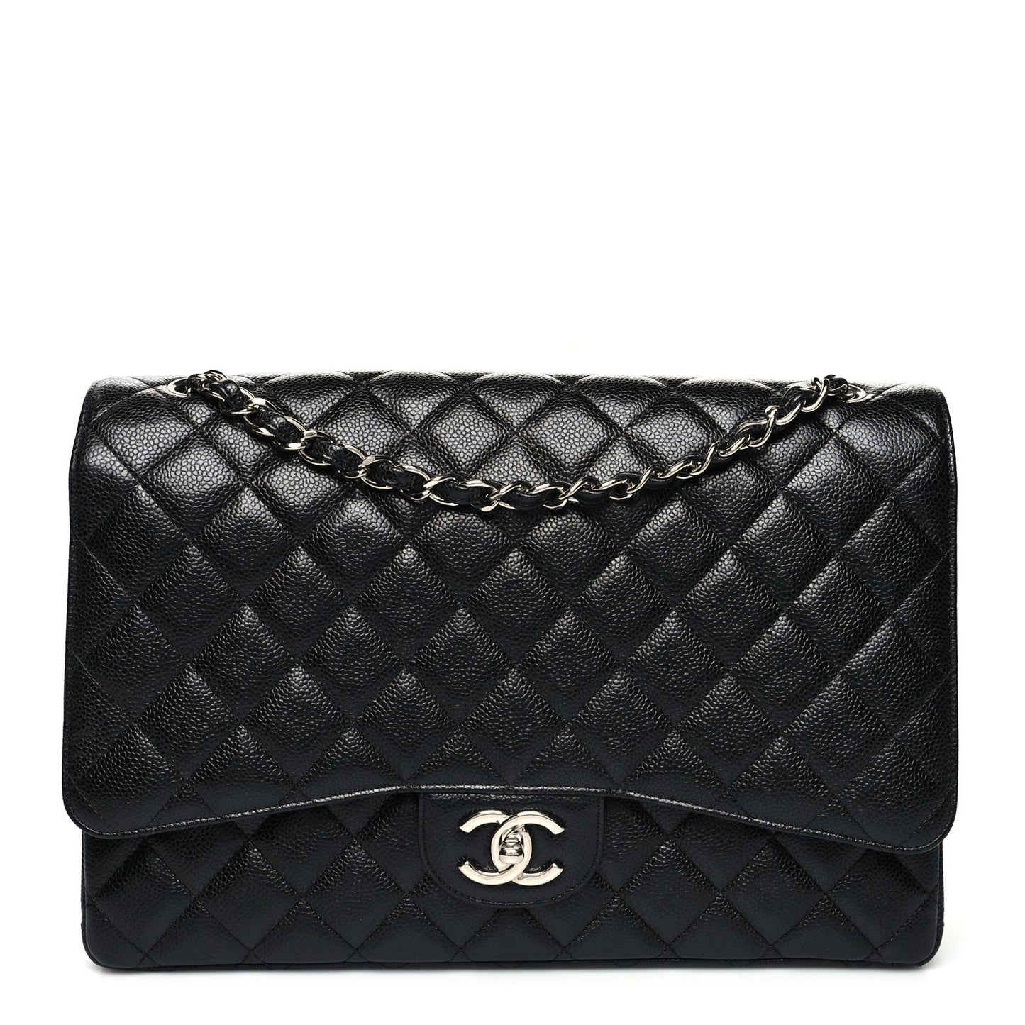 Caviar Quilted Maxi Double Flap Black