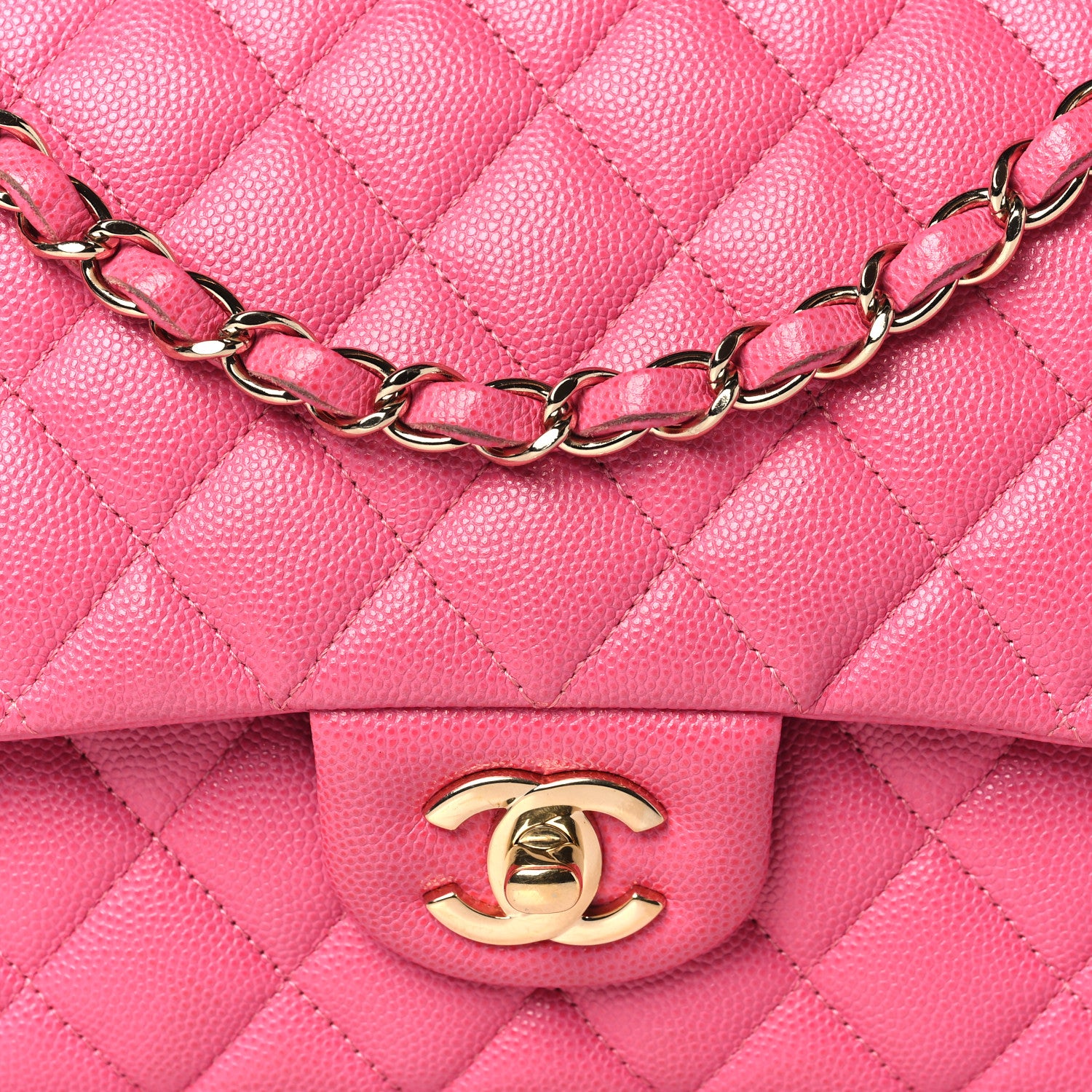 Chanel Caviar Quilted Medium Double Flap Pink 8 of 10