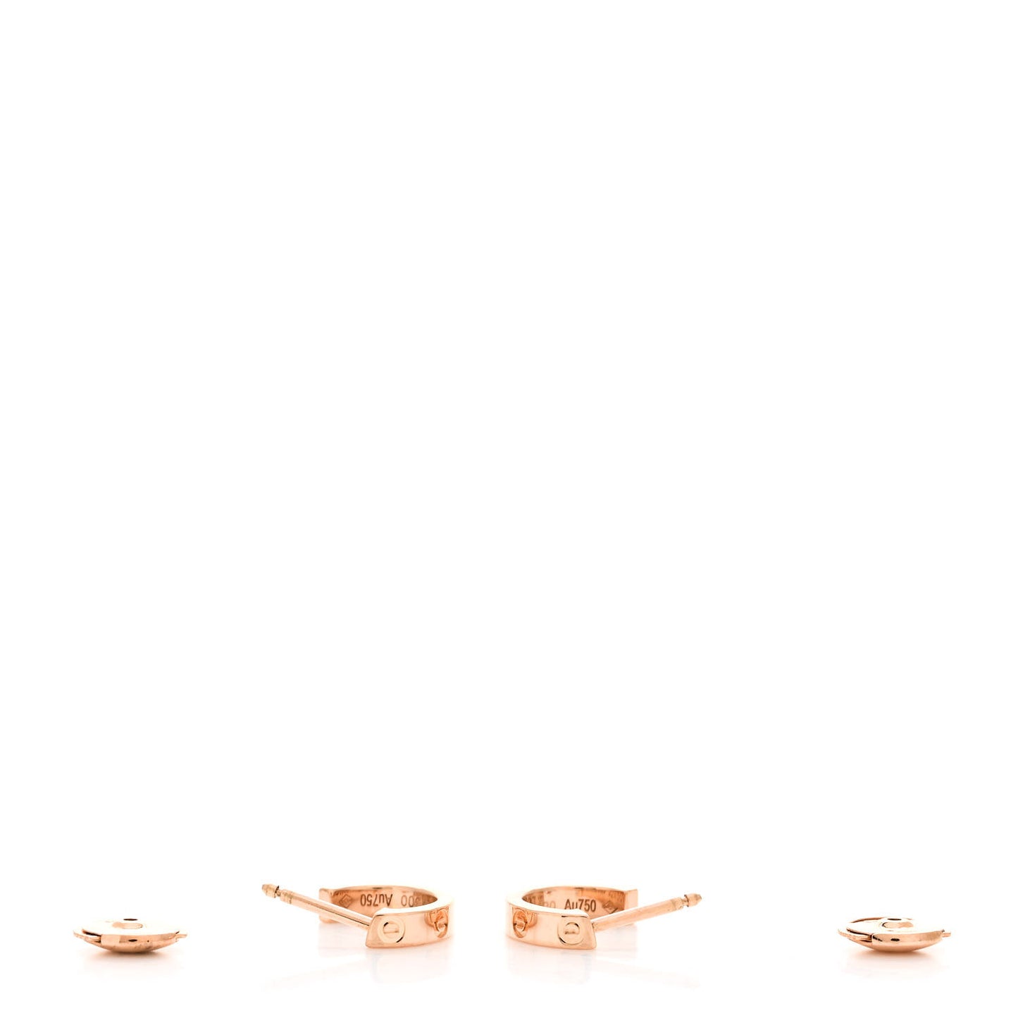 18K Pink Gold Small LOVE Hoop Earrings