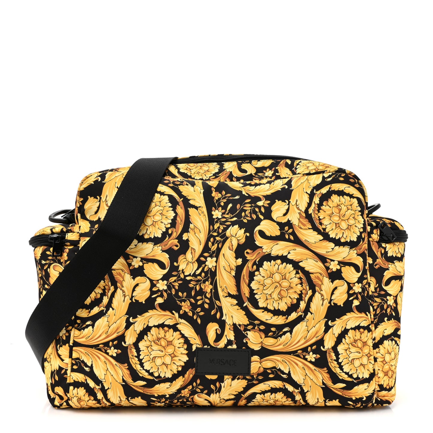 Nylon Baroque Diaper Bag Black