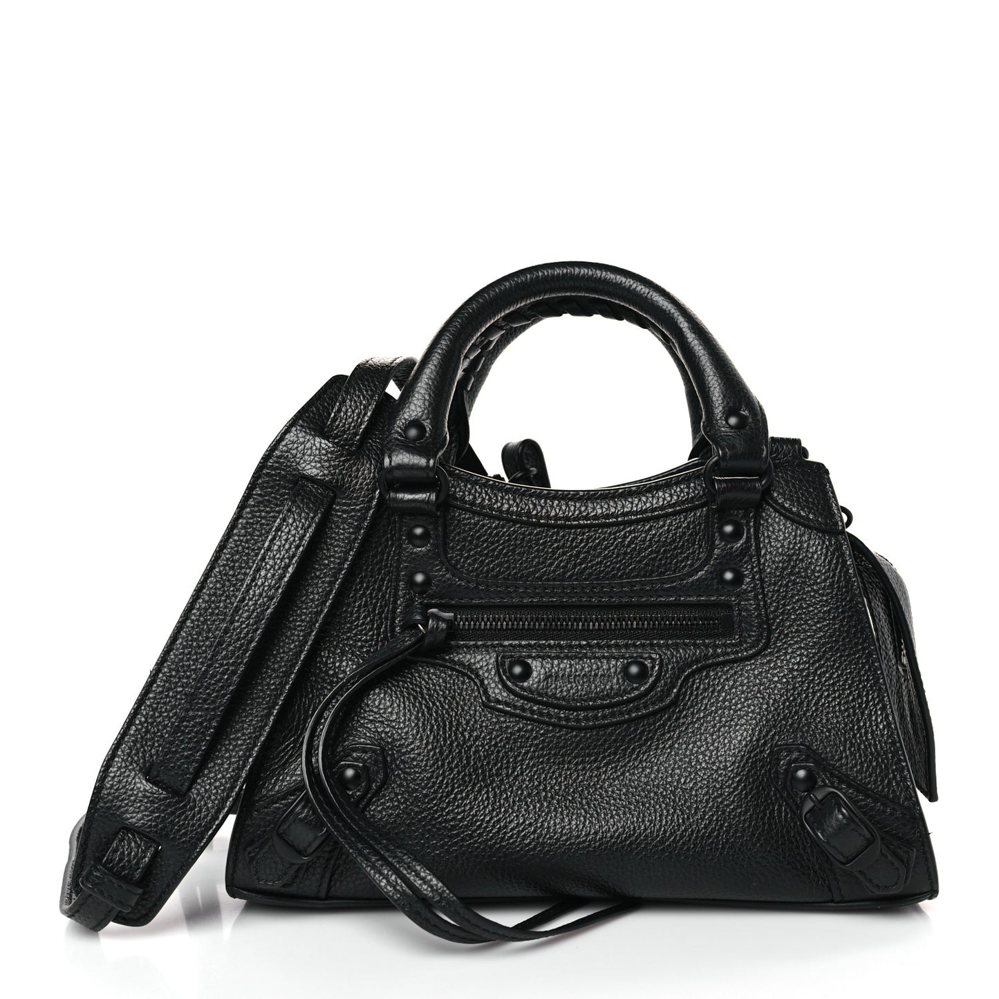 Grained Calfskin Neo Classic Black Hardware Mini City Black