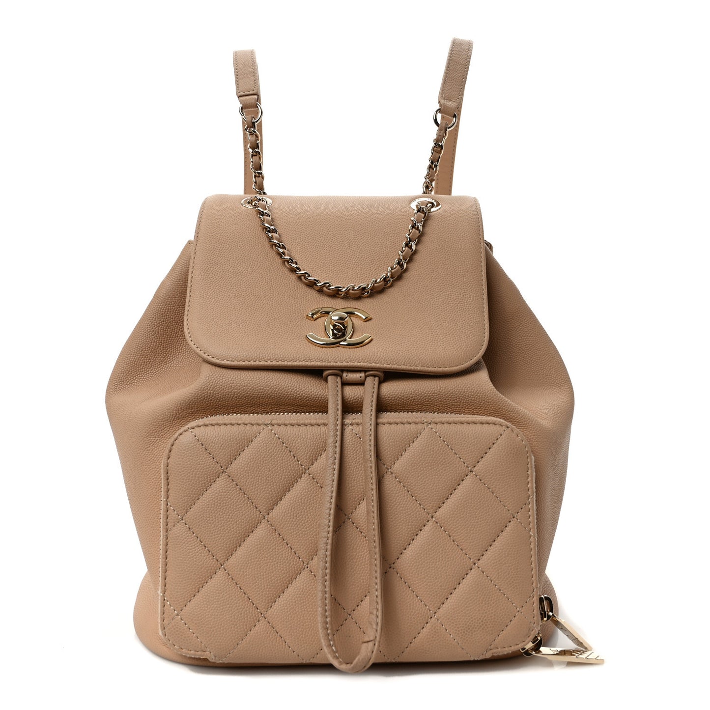 Caviar Quilted Business Affinity Backpack Beige