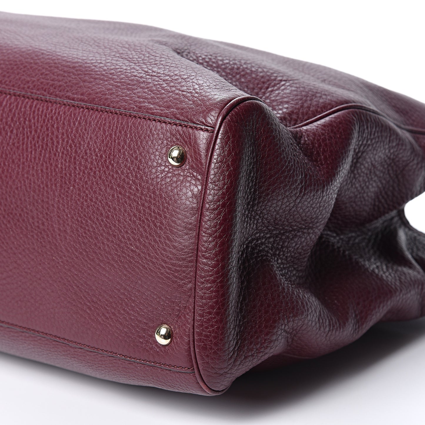 Calfskin Large Bamboo Shopper Tote Burgundy