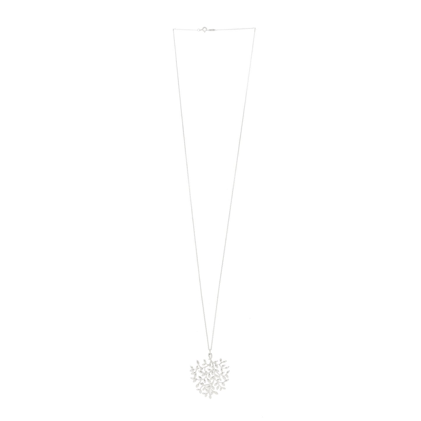 Sterling Silver Paloma Picasso Olive Leaf Heart Branch Pendant Necklace