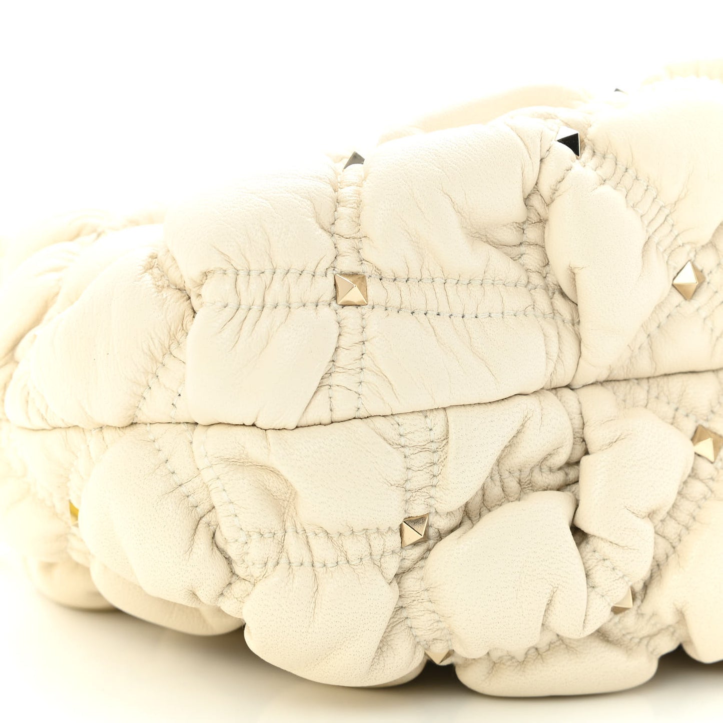 Nappa Spikeme Clutch Ivory