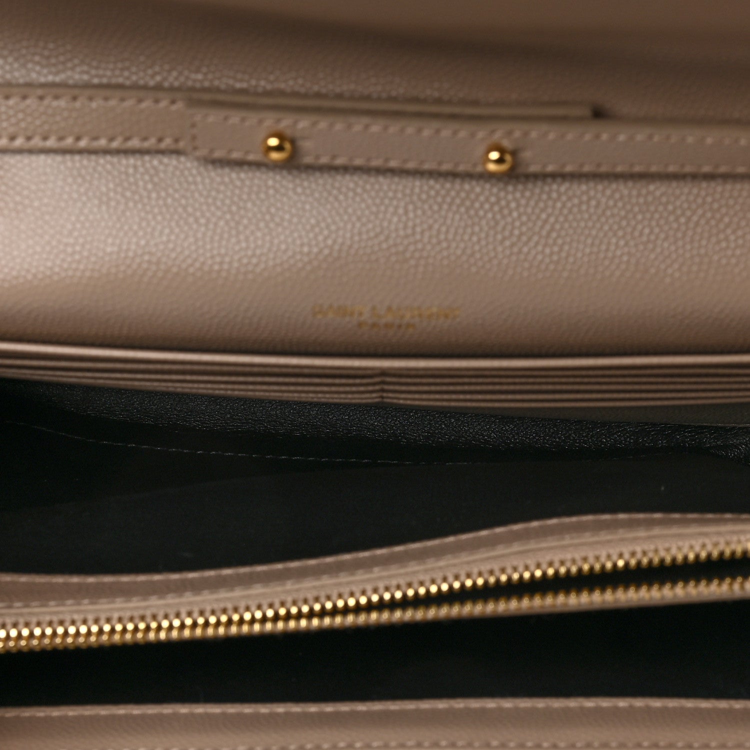 Saint Laurent Grain De Poudre Matelasse Chevron Monogram Chain Wallet Fard 5 of 9