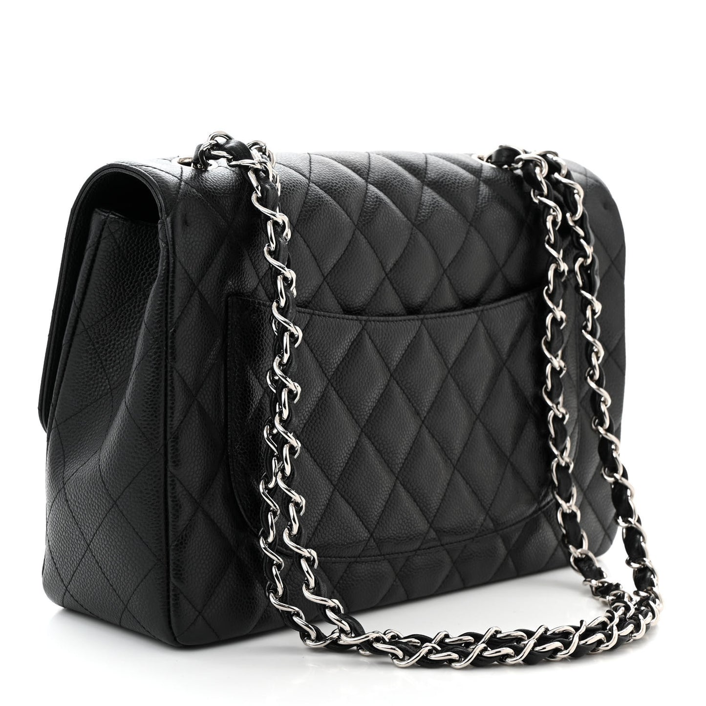 Caviar Quilted Jumbo Single Flap Black