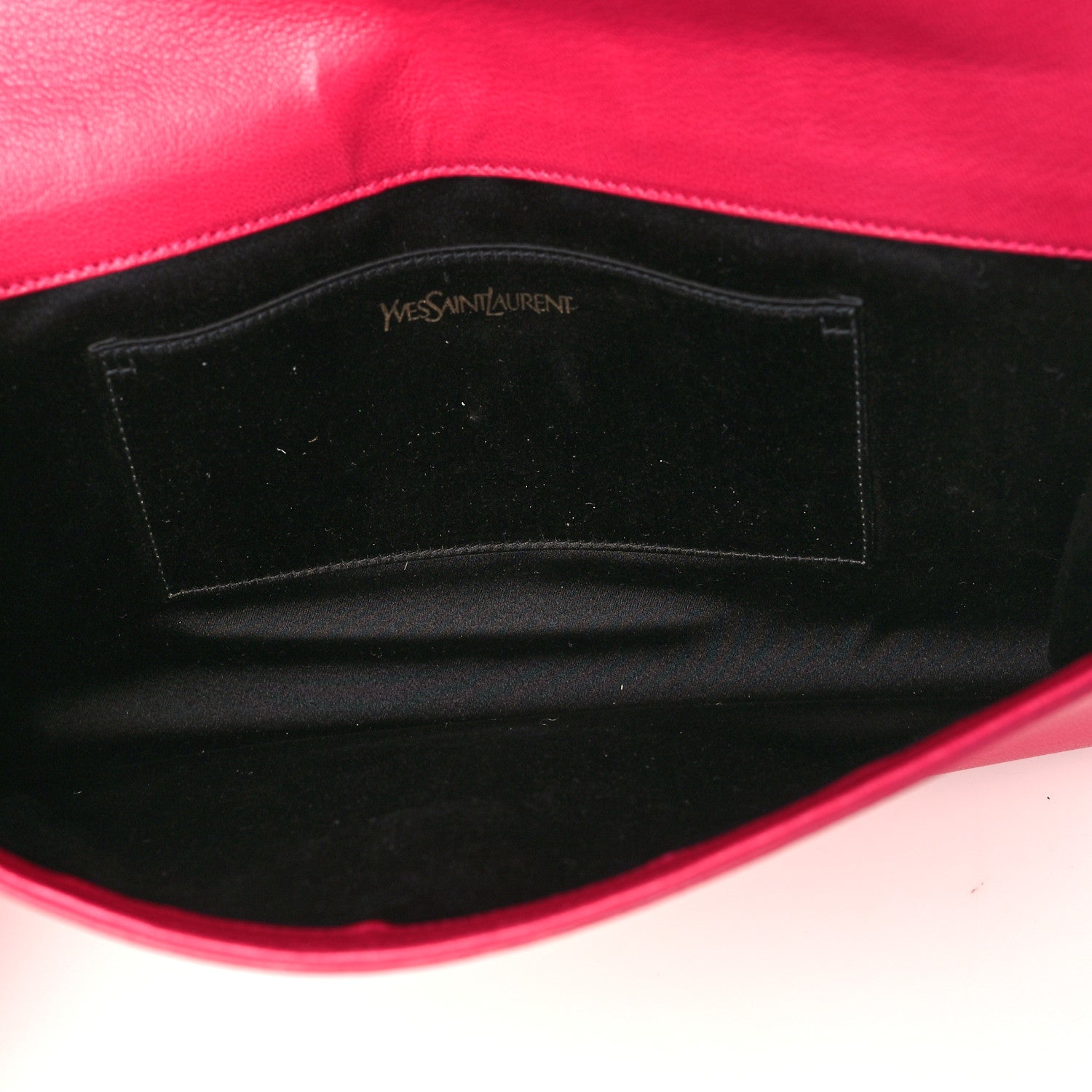 Saint Laurent Calfskin Monogram Large Belle De Jour Clutch Fuchsia 6 of 9