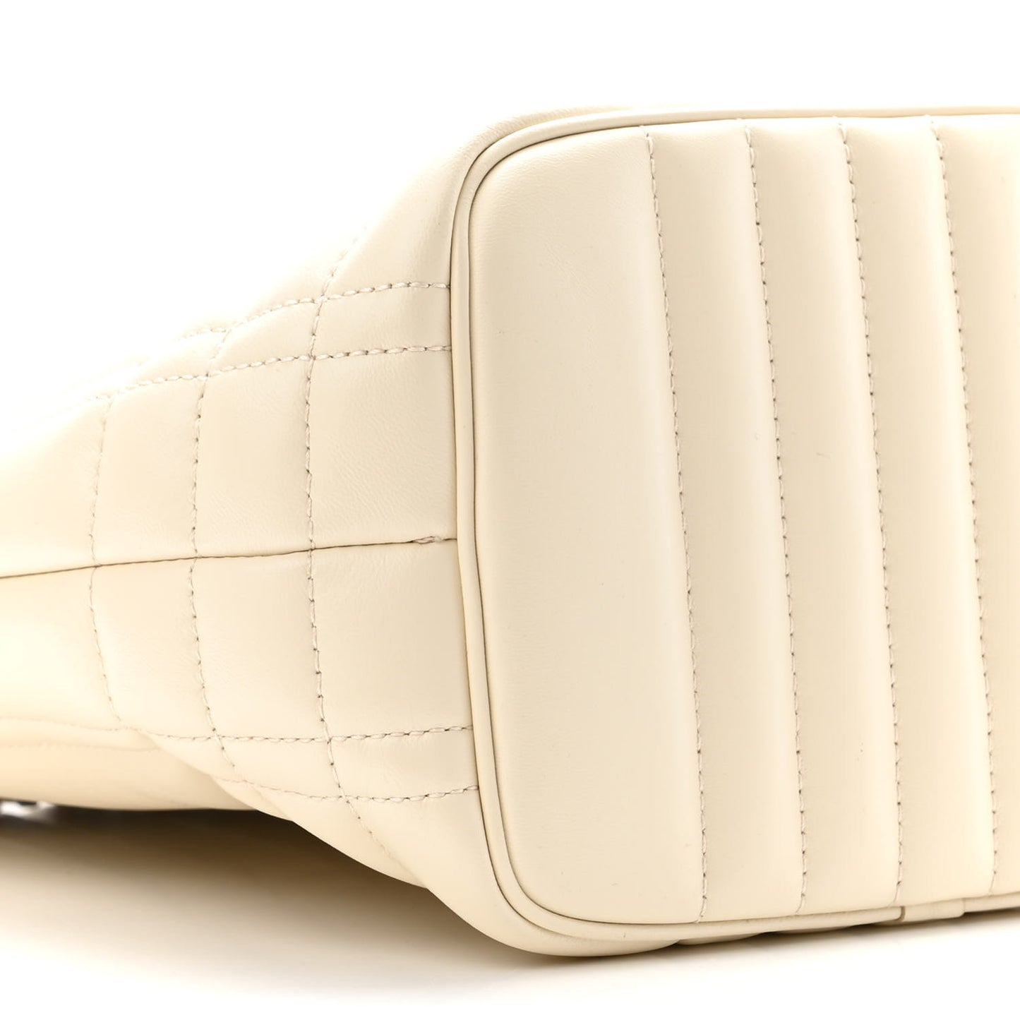 Lambskin Quilted Small Lola Bucket Bag Pale Vanilla