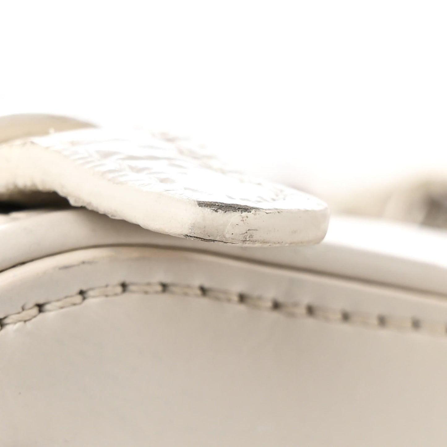 Crumpled Calfskin PVC Quilted Backpack White