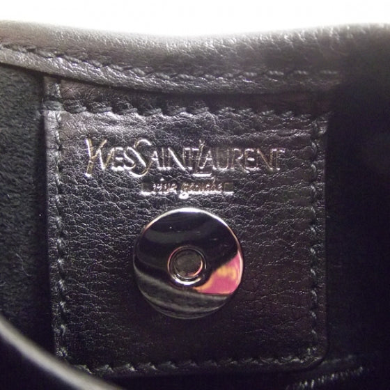 Saint Laurent Leather Mombasa Shoulder Bag Black 7 of 8