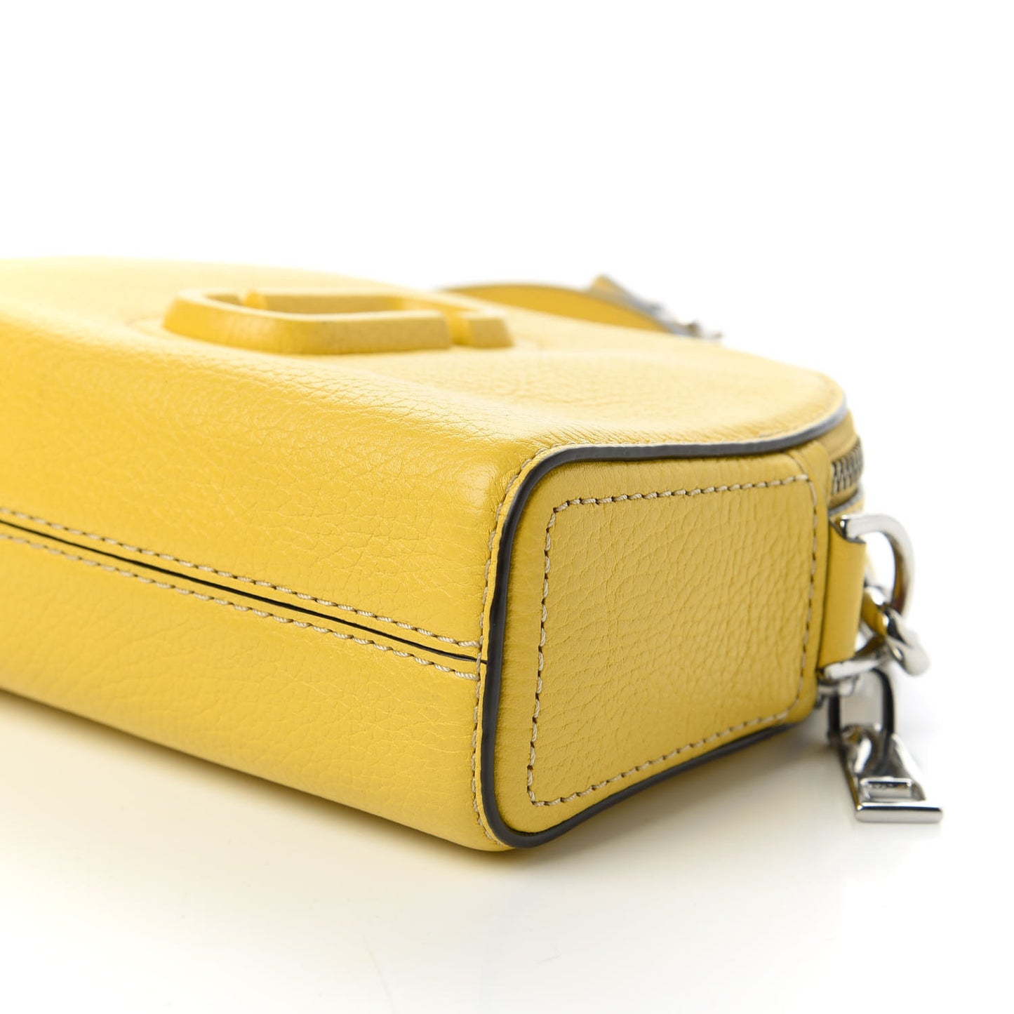 Calfskin Shutter Camera Crossbody Bag Sunshine Yellow