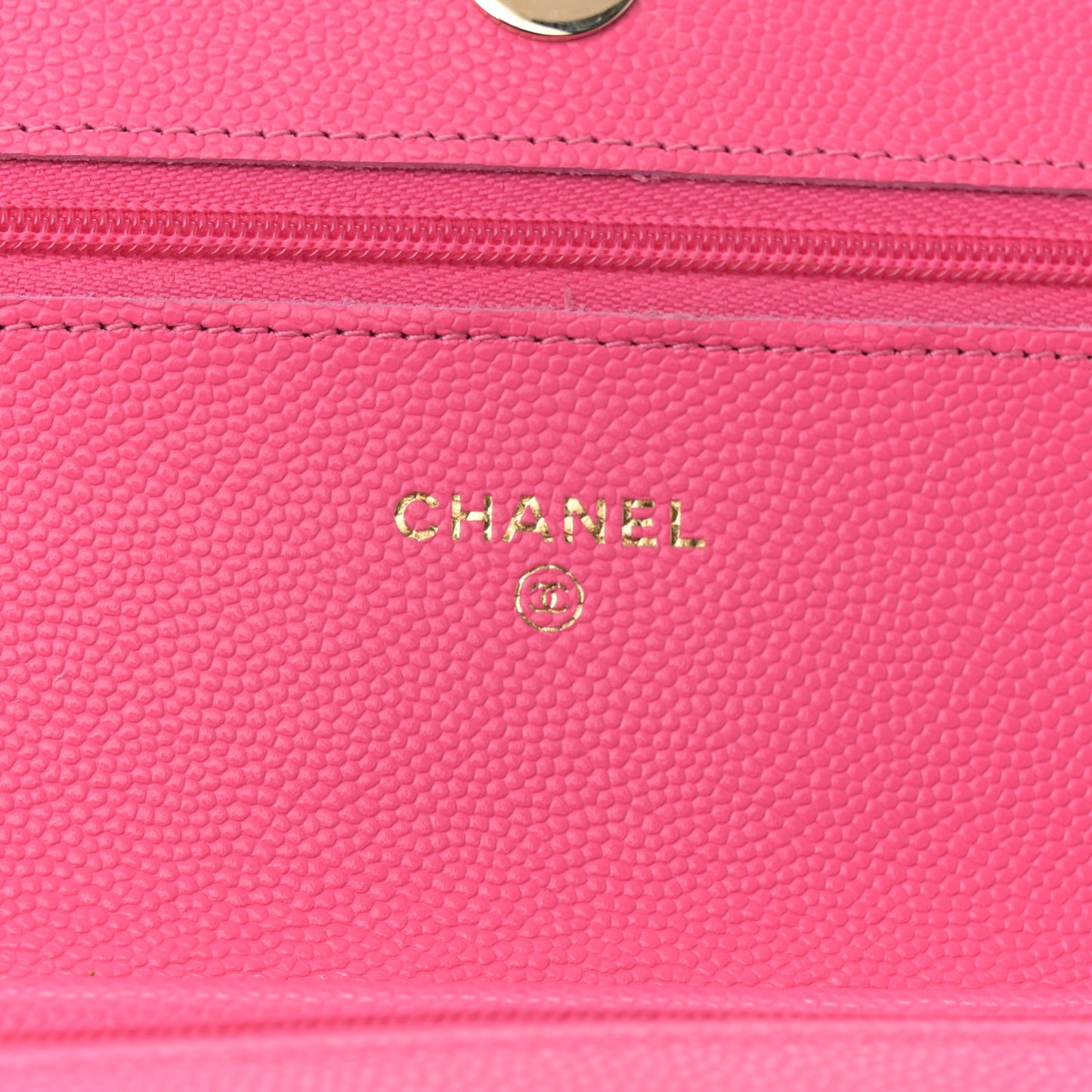 Caviar Quilted Wallet on Chain WOC Rose