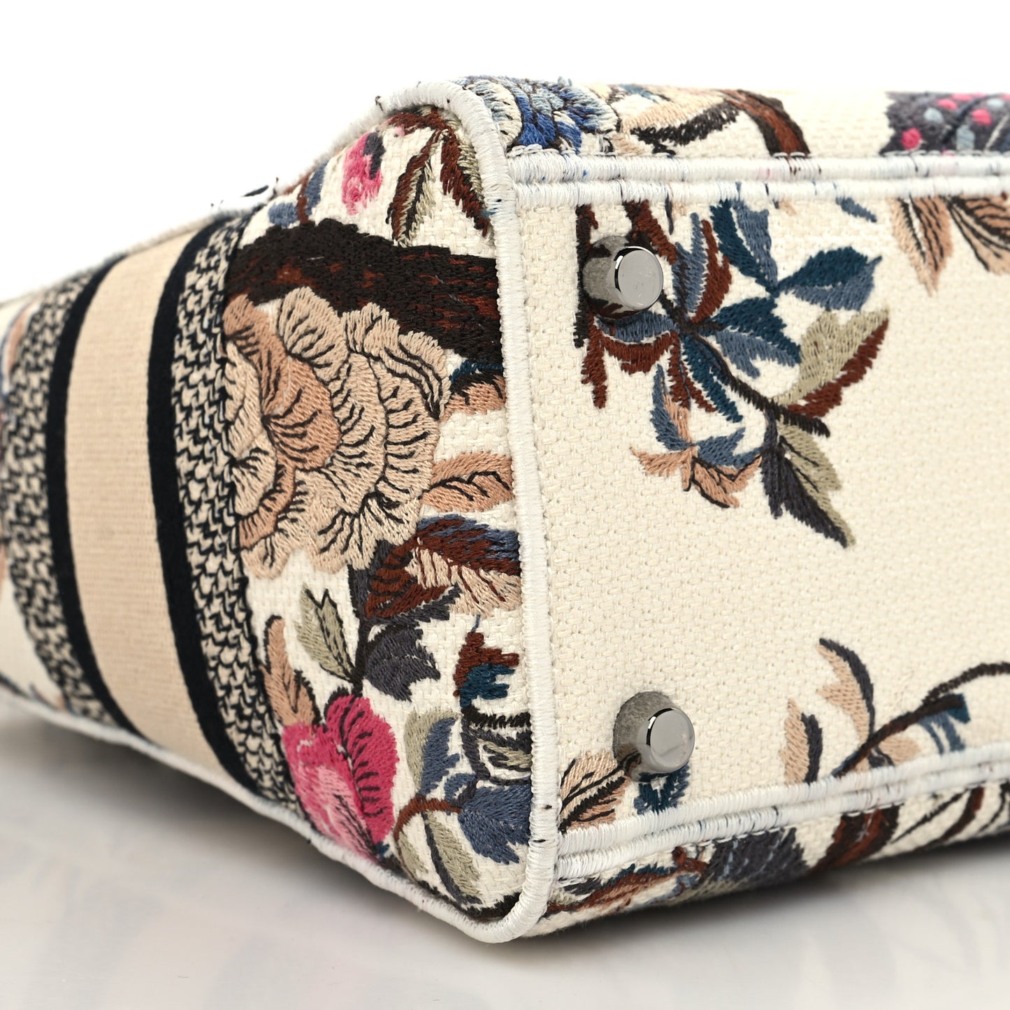 Canvas Embroidered Jardin D'Hive Medium Lady D-Lite Ecru Multicolor