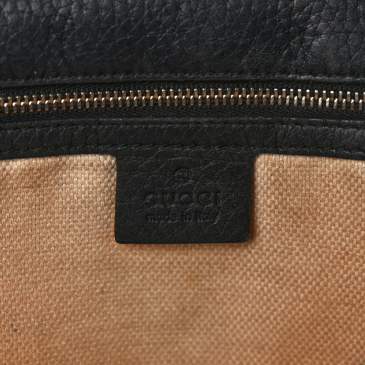 Pebbled Calfskin Medium Soho Clutch Black
