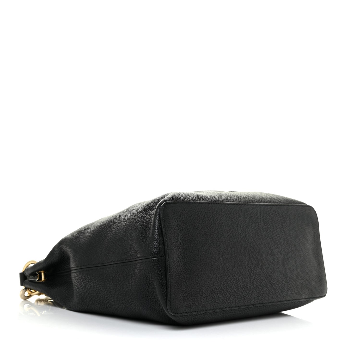 Pebbled Calfskin Large Soho Hobo Black