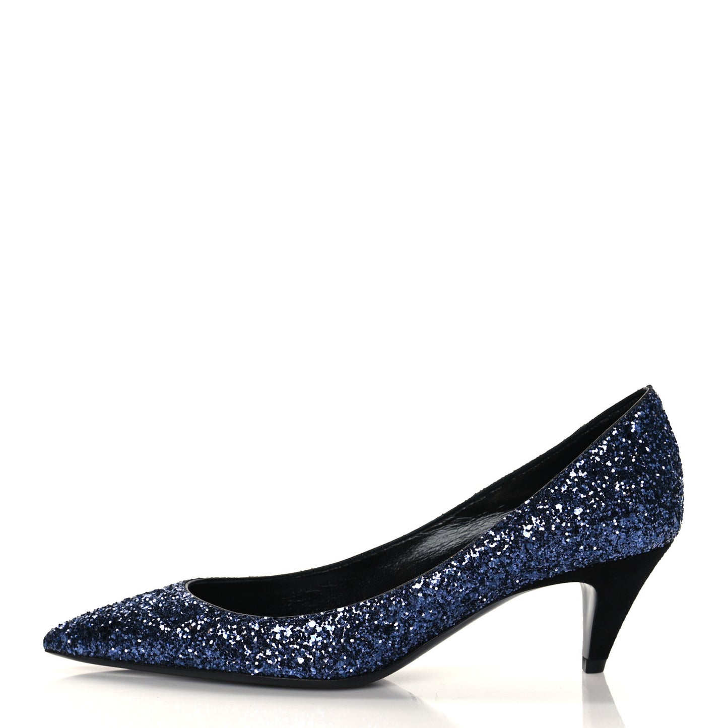 Charlotte Glitter Point-toe Kitten-Heel Pumps 37 Blue