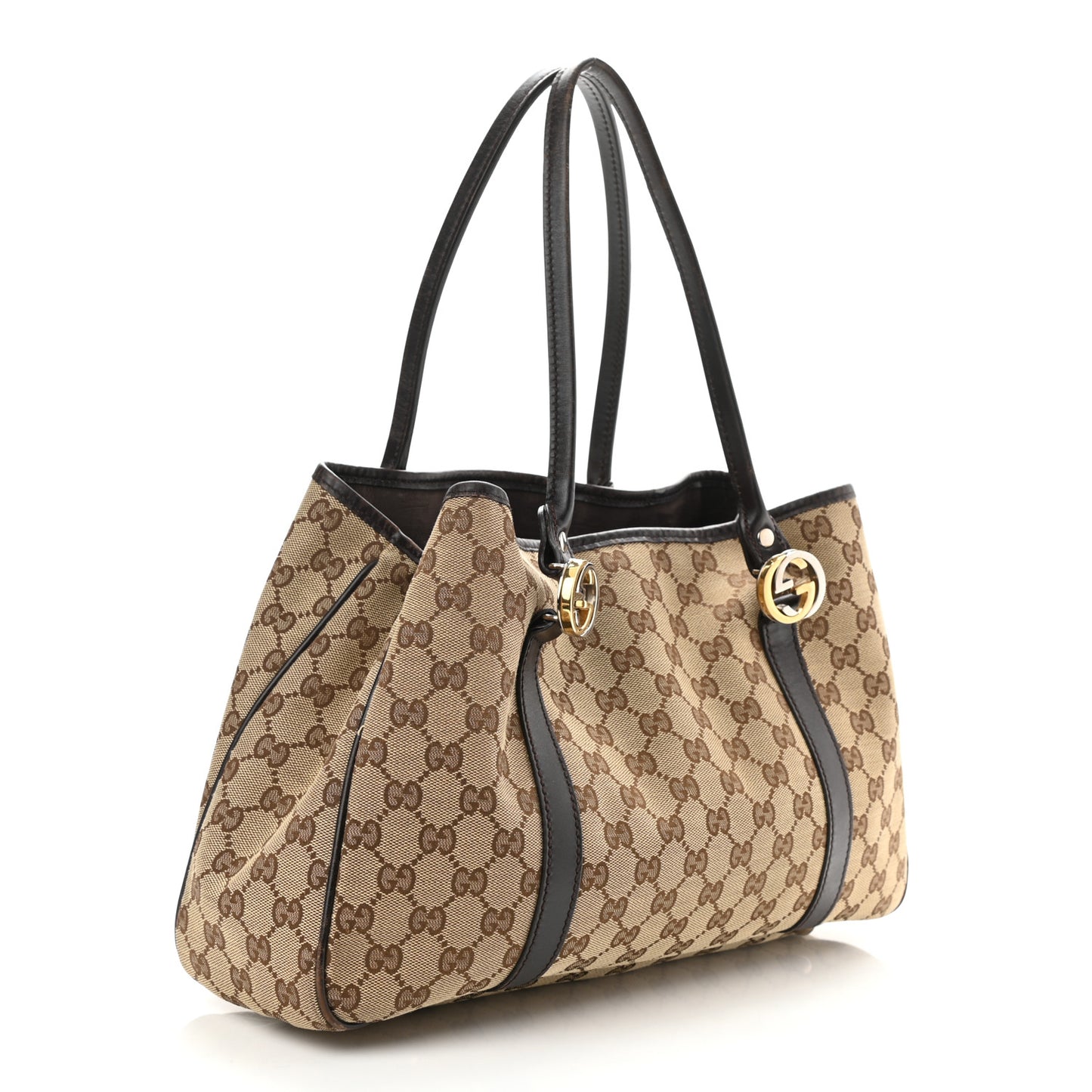 Monogram Medium Twins Tote Dark Brown