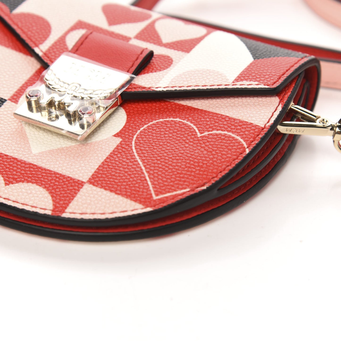 Calfskin Cubic Valentine Crossbody Wallet Multicolor