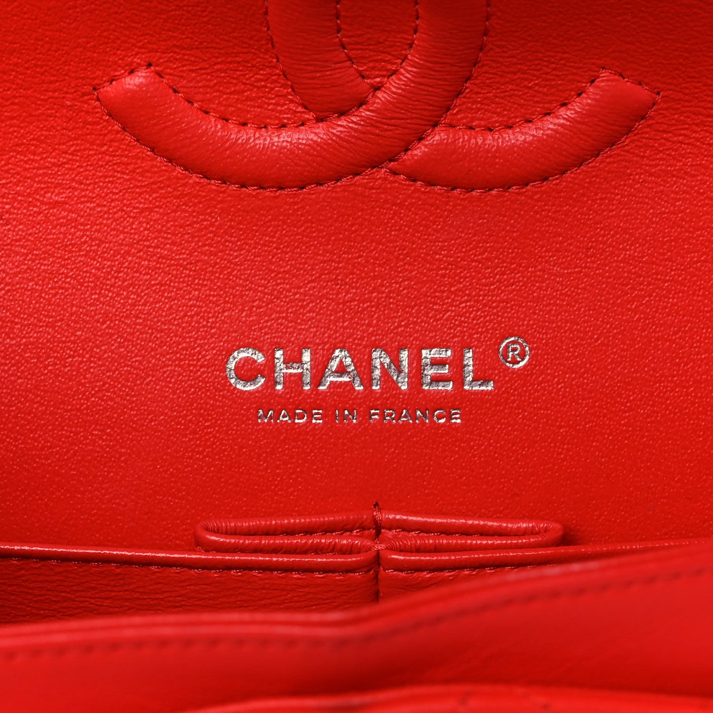 Lambskin Quilted Medium Double Flap Red