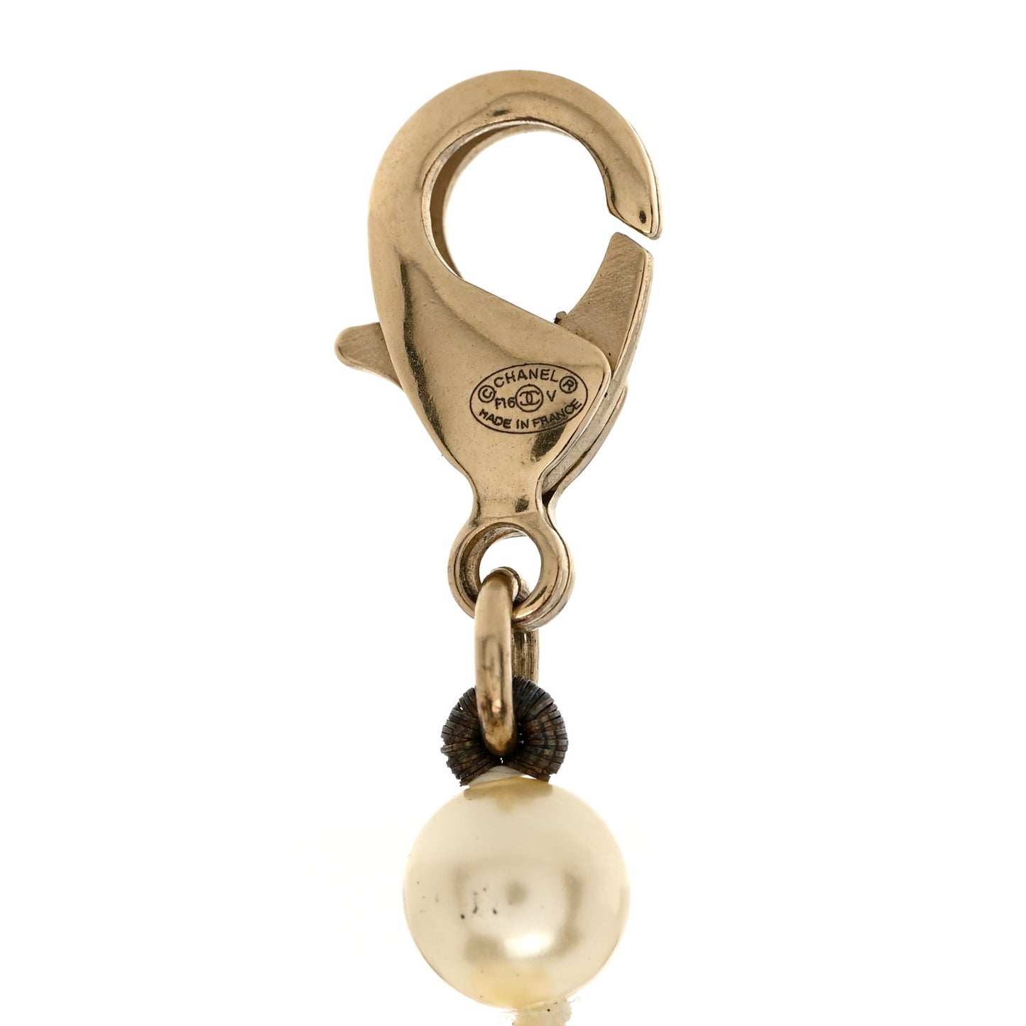 Graduated Pearl Crystal CC Bracelet Gold