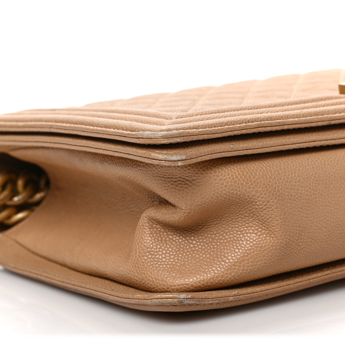 Caviar Quilted New Medium Boy Flap Camel