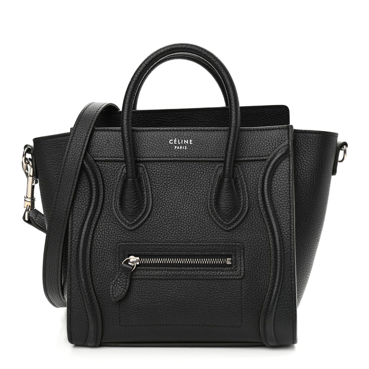 Drummed Calfskin Nano Luggage Black