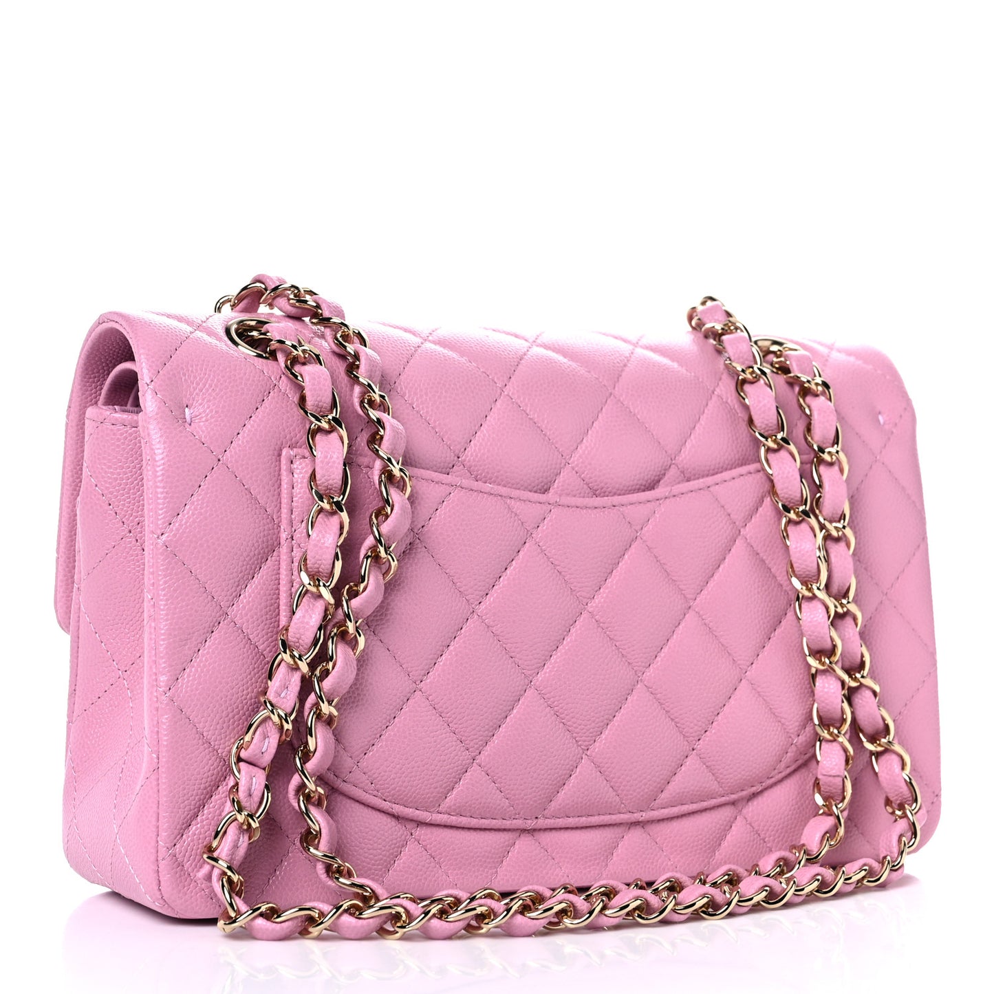 Caviar Quilted Small Double Flap Pink