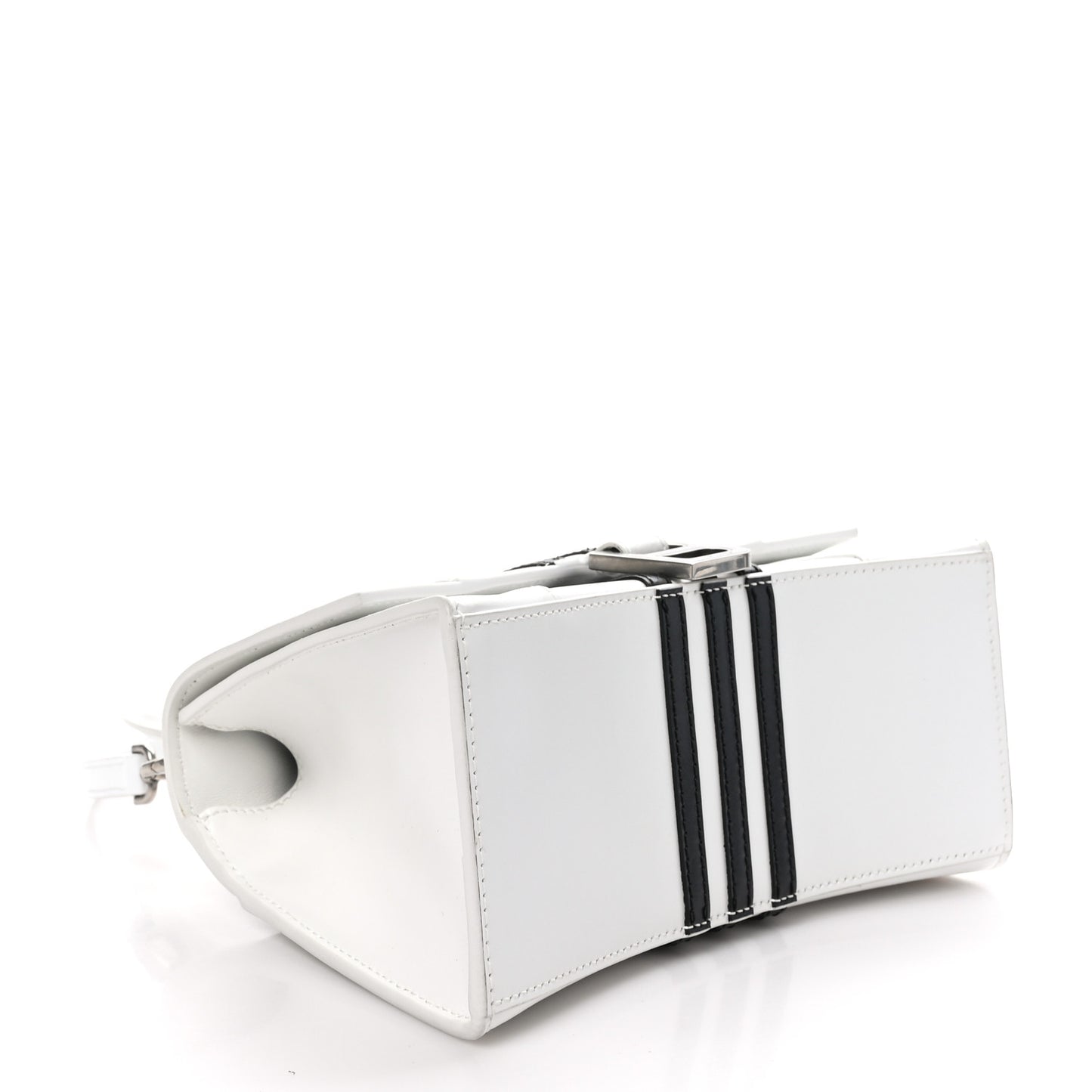X ADIDAS Shiny Box Calfskin Hourglass Top Handle Bag XS Off White