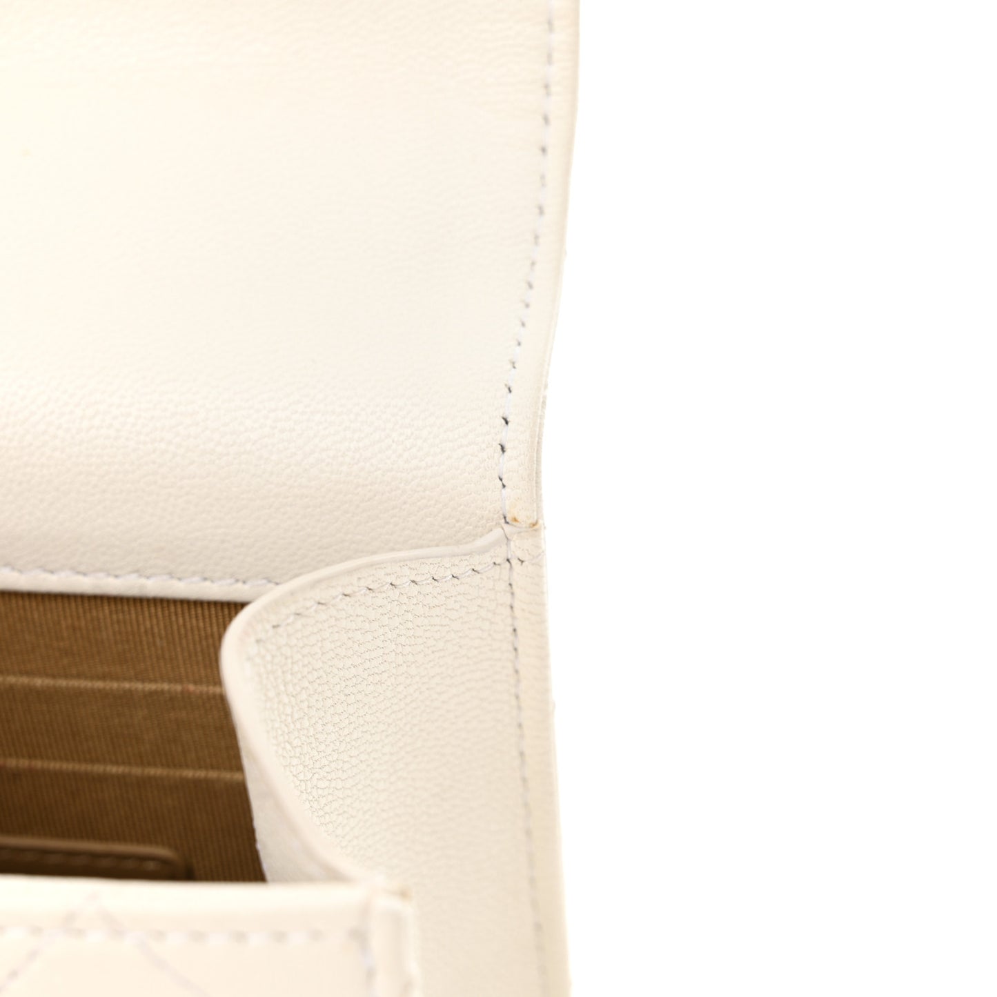 Goatskin Chic Pearls Clutch On Chain White